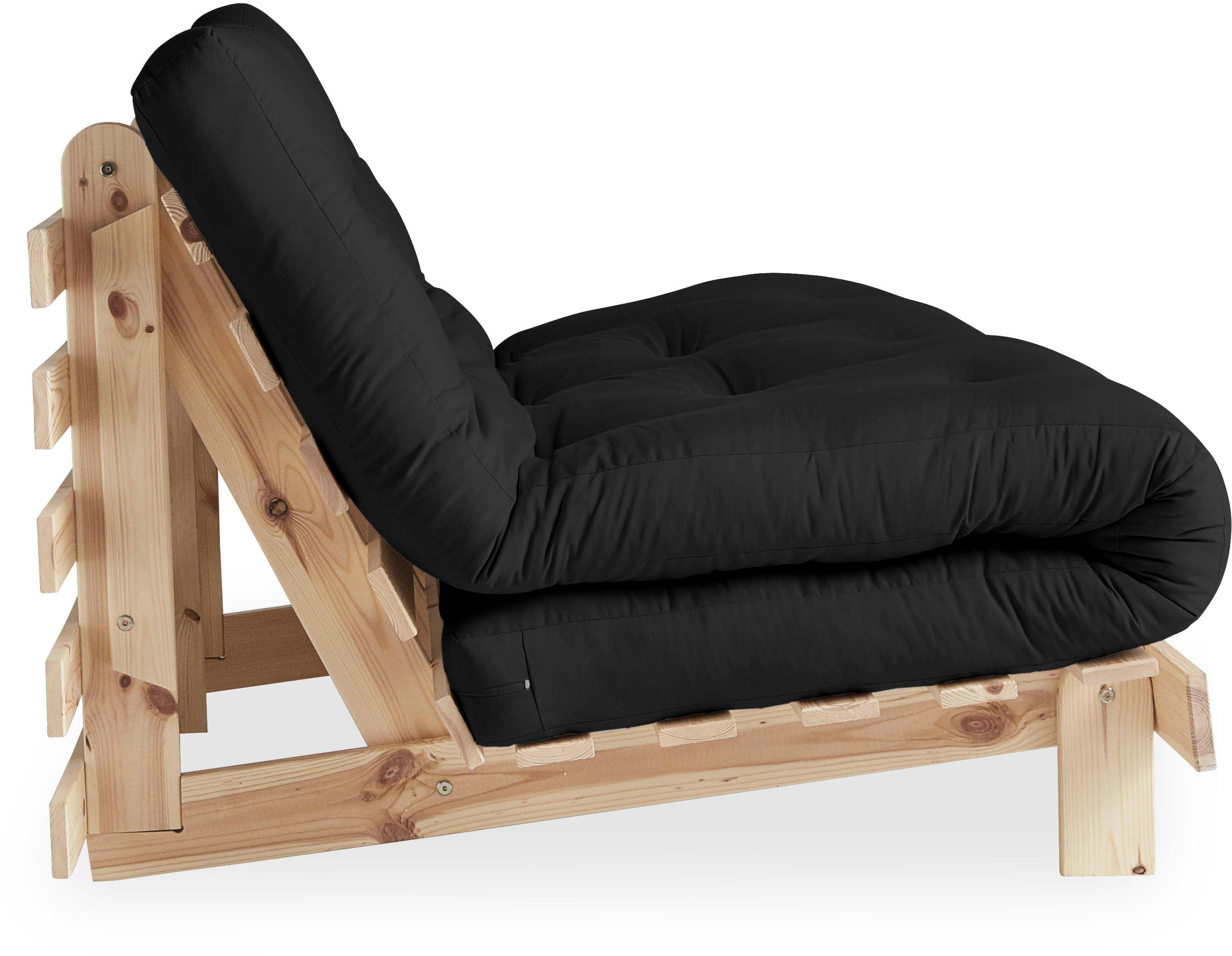 Karup Design Daybett »Daybett Roots Schlafsofa – Gästebett & Sofa aus FSC®-Kiefer«, Inkl. Futonmatratze, in mehreren Grössen & Farben erhältlich