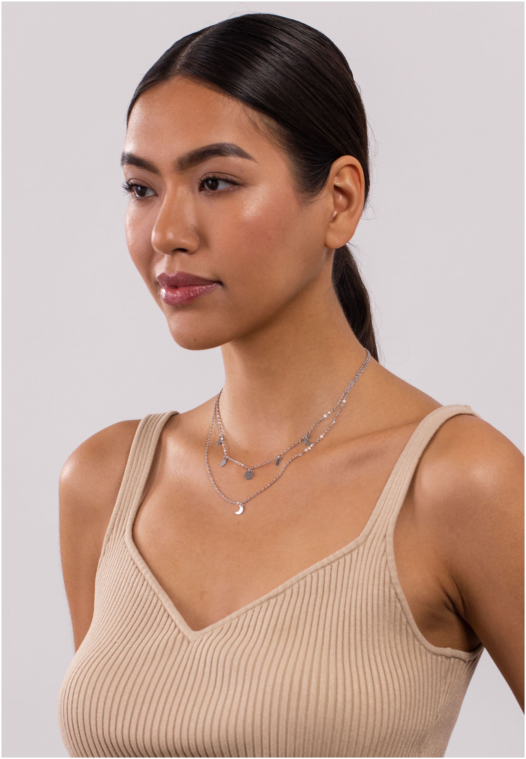 Purelei Kette mit Anhänger »Schmuck Geschenk Luna Anhänger Halbmond Layering«