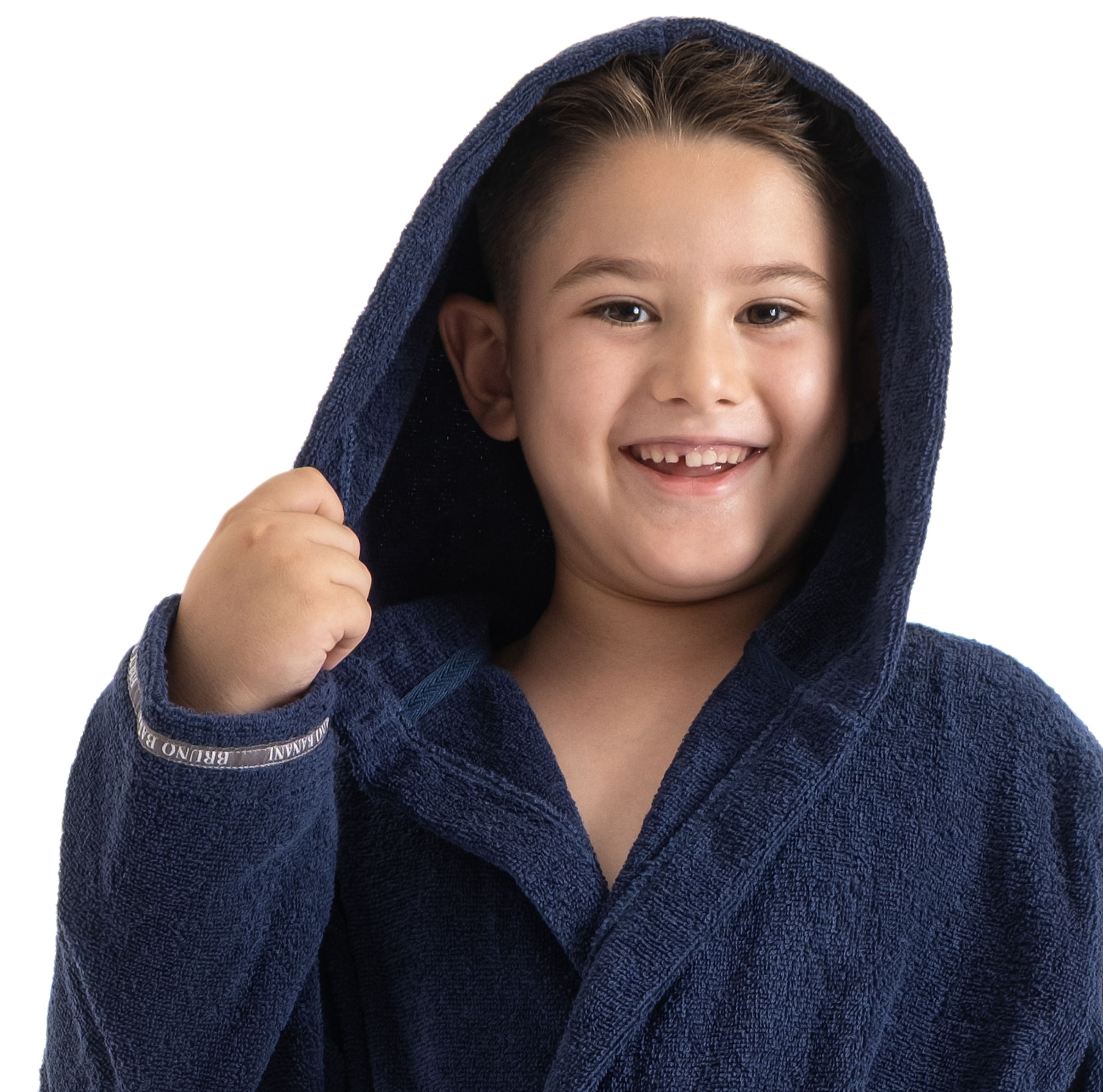 Bruno Banani Kinderbademantel »Danny, Ideal für Zuhause, Schwimmbad oder im Urlaub«, (1 St.), mit Logostreifen, aus 100% Baumwolle