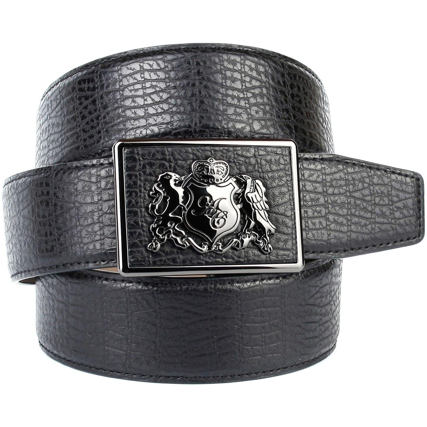 Anthoni Crown Ledergürtel, mit Anthoni Crown Wappen, Lochmuster am Rand  online shoppen bei Jelmoli-Versand Schweiz