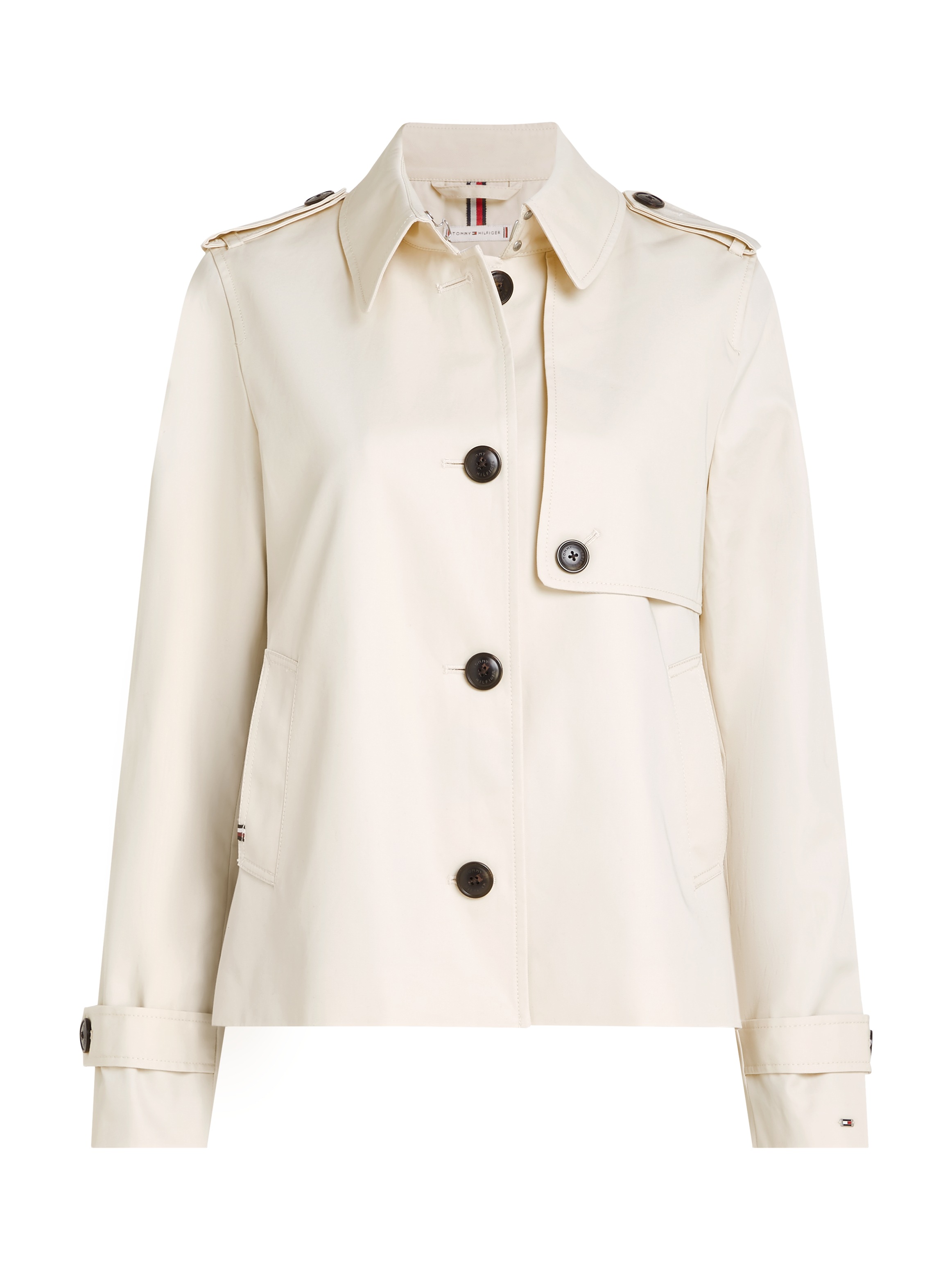 Tommy Hilfiger Curve Kurzjacke »CRV COTTON SB SHORT TRENCH«, Grosse Grössen