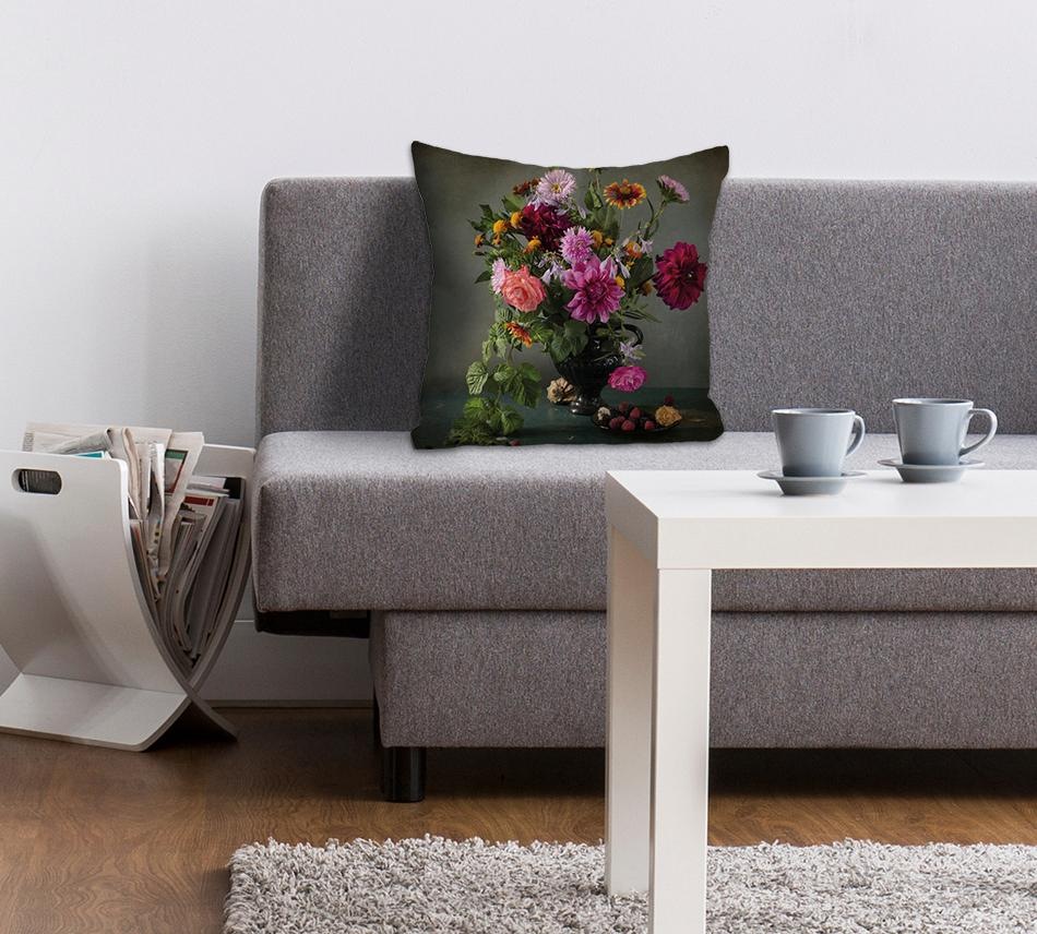 queence Dekokissen »»Blumenstrauss««, Kissenhülle ohne Füllung, 1 Stück