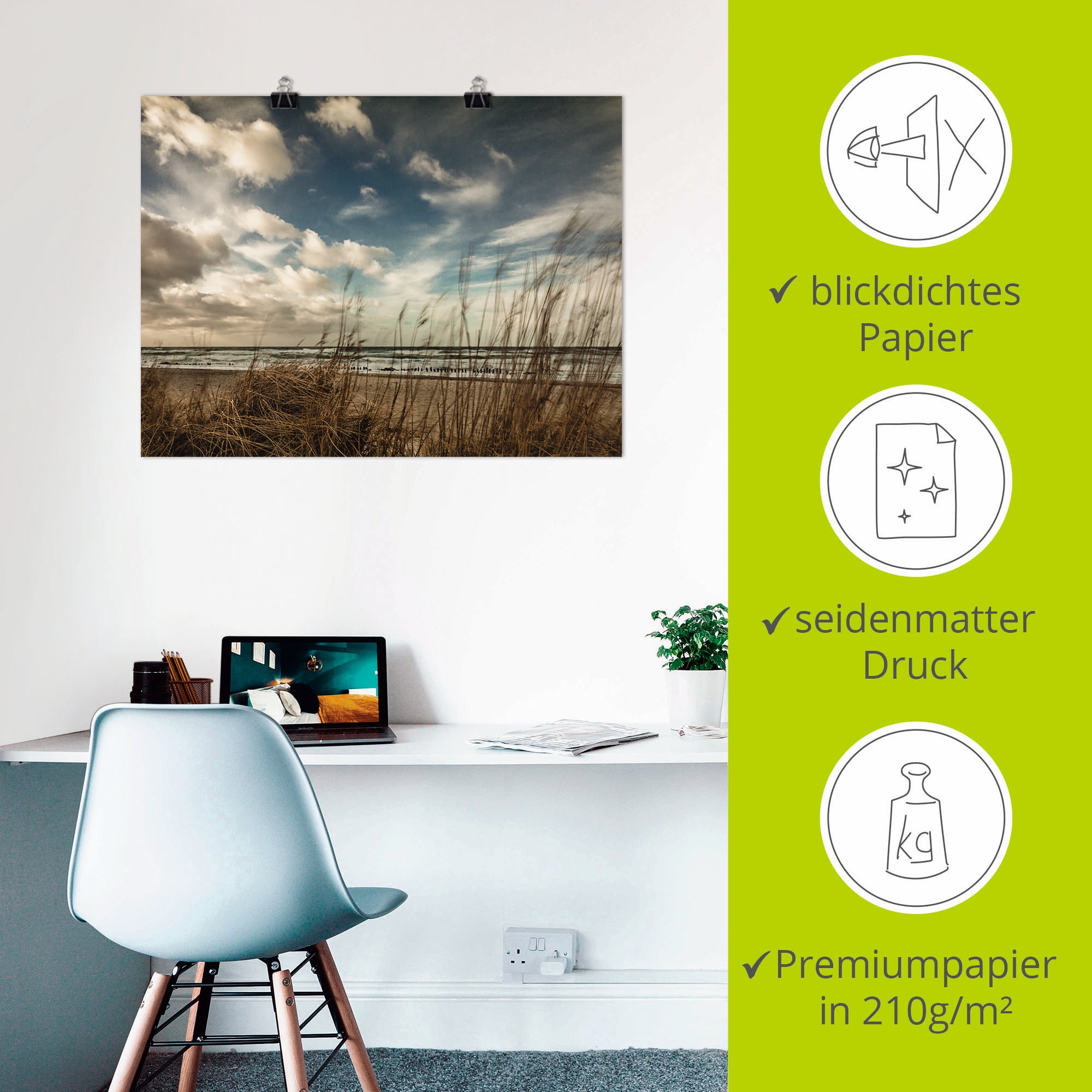 Artland Wandbild »An der Küste der Ostsee«, Gewässer, (1 St.), als Leinwandbild, Poster in verschied. Grössen