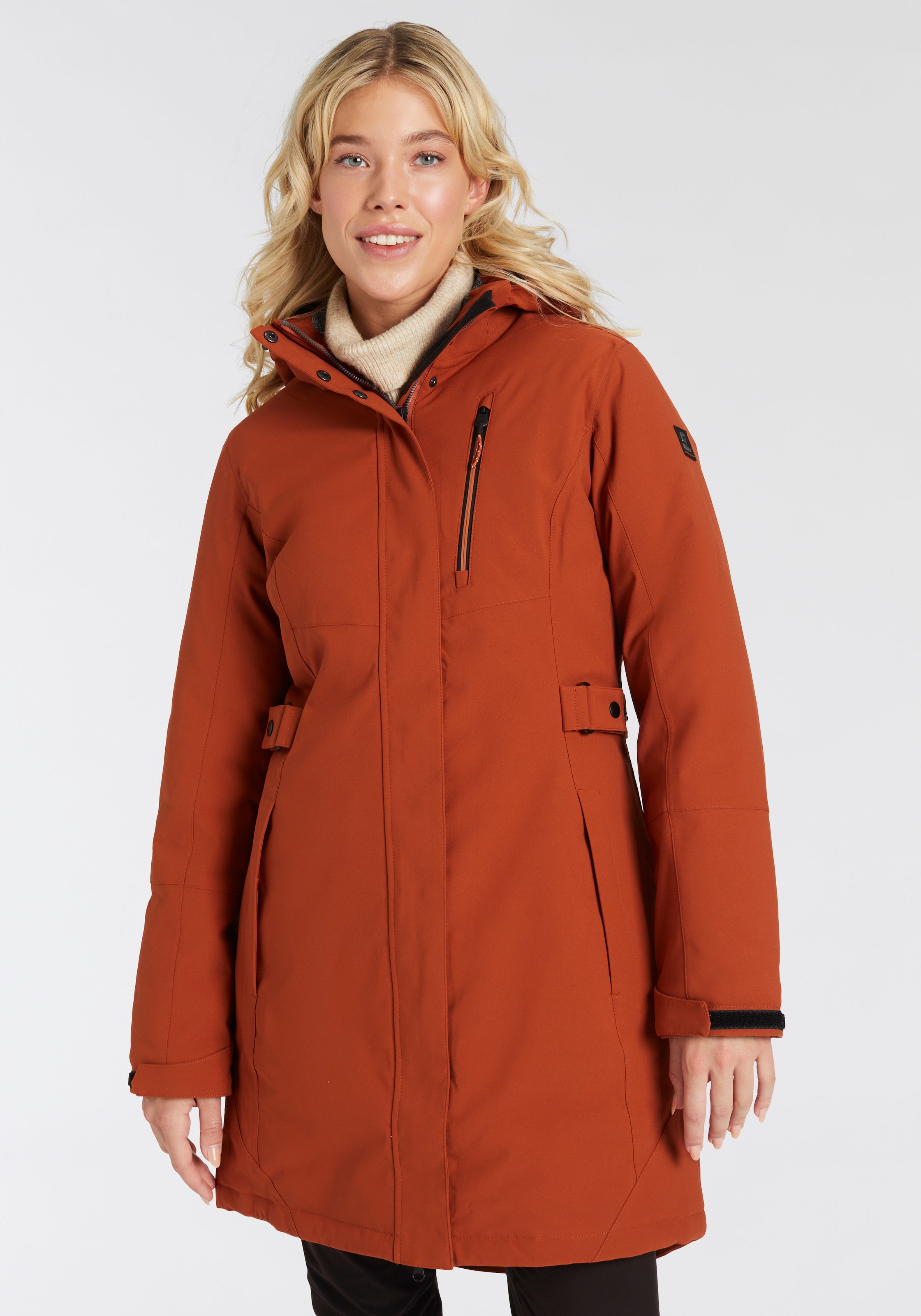 Killtec Funktionsmantel »KOW 165 WMN PRK« 1 Stk. aus Polyester, längeres Design, mit Kapuze mit Fleece-Innenfutter