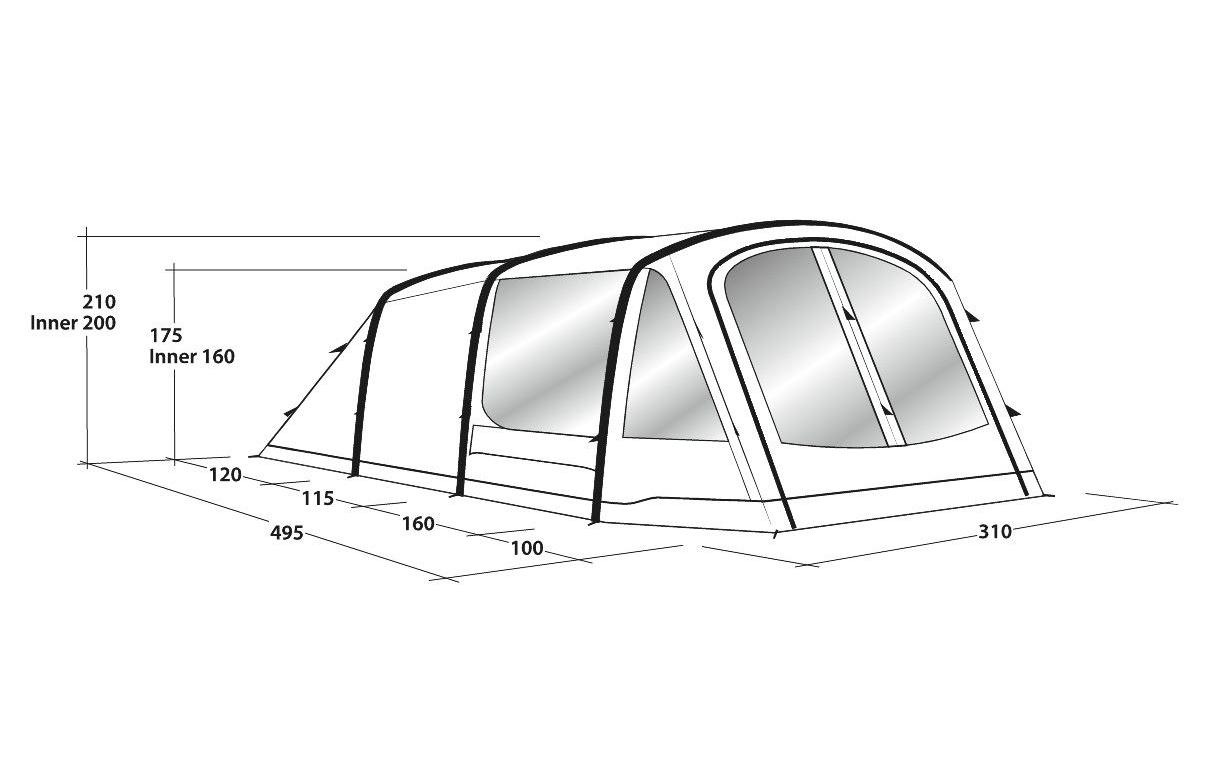 Outwell Tunnelzelt »Rosedale 5PA«, 5 Personen