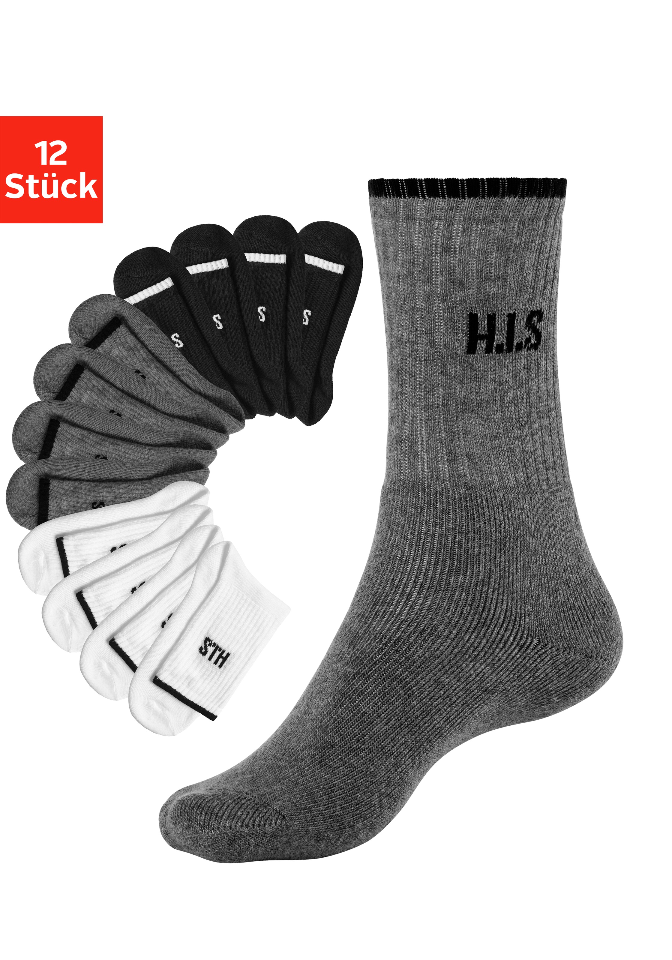 H.I.S Sportsocken, (12 Paar), mit Frottee & verstärkten Belastungszonen kaufen