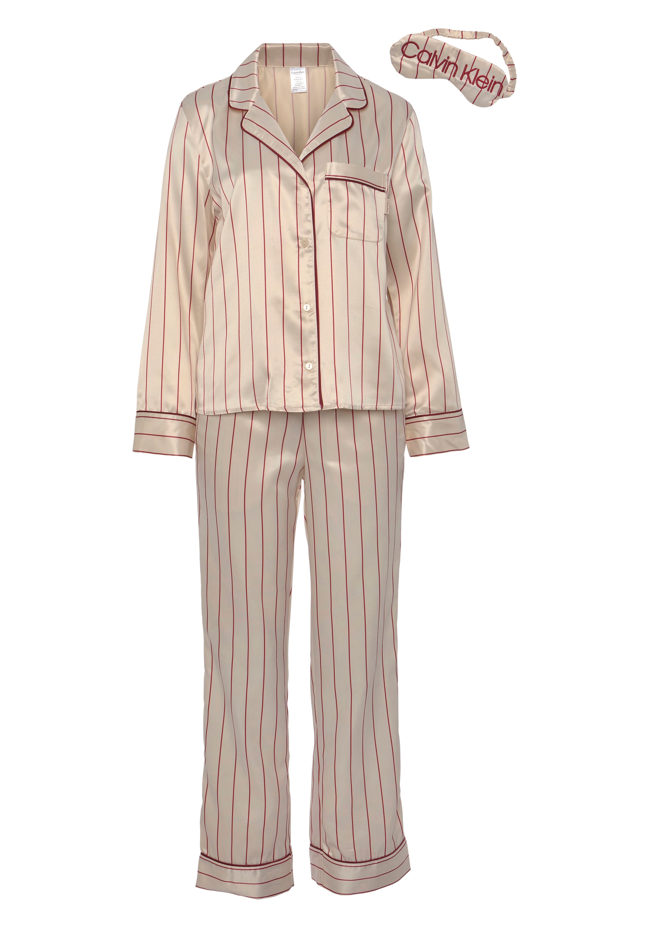 Calvin Klein Pyjama »L/S Schweiz Schlafmaske im online 3 kaufen bei SET«, Pyjama PANT Jelmoli-Versand Set Stück), (Set, 