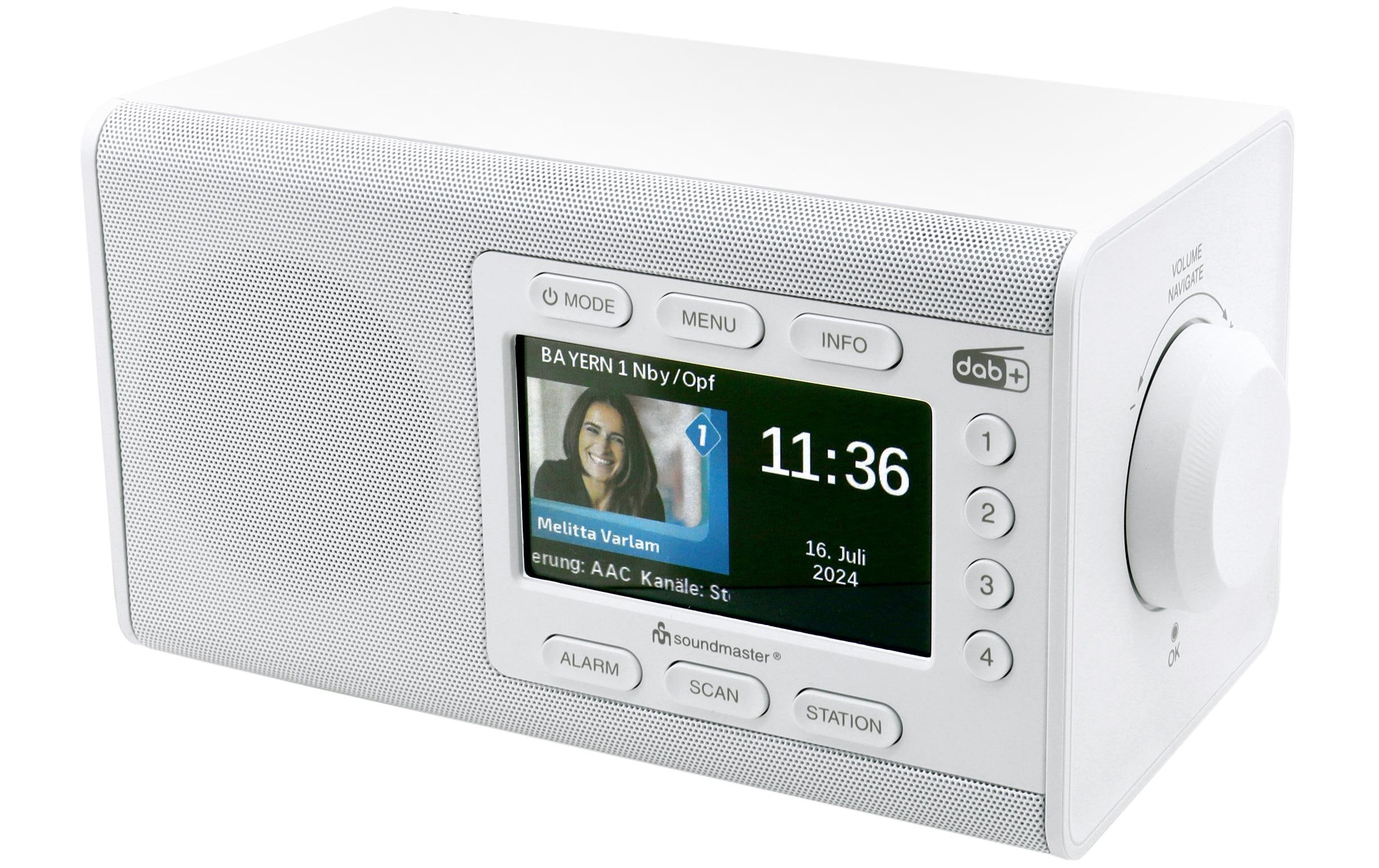 Soundmaster Digitalradio (DAB+) »DAB900WE« ( ) Datumsanzeige, Display, Senderspeicher