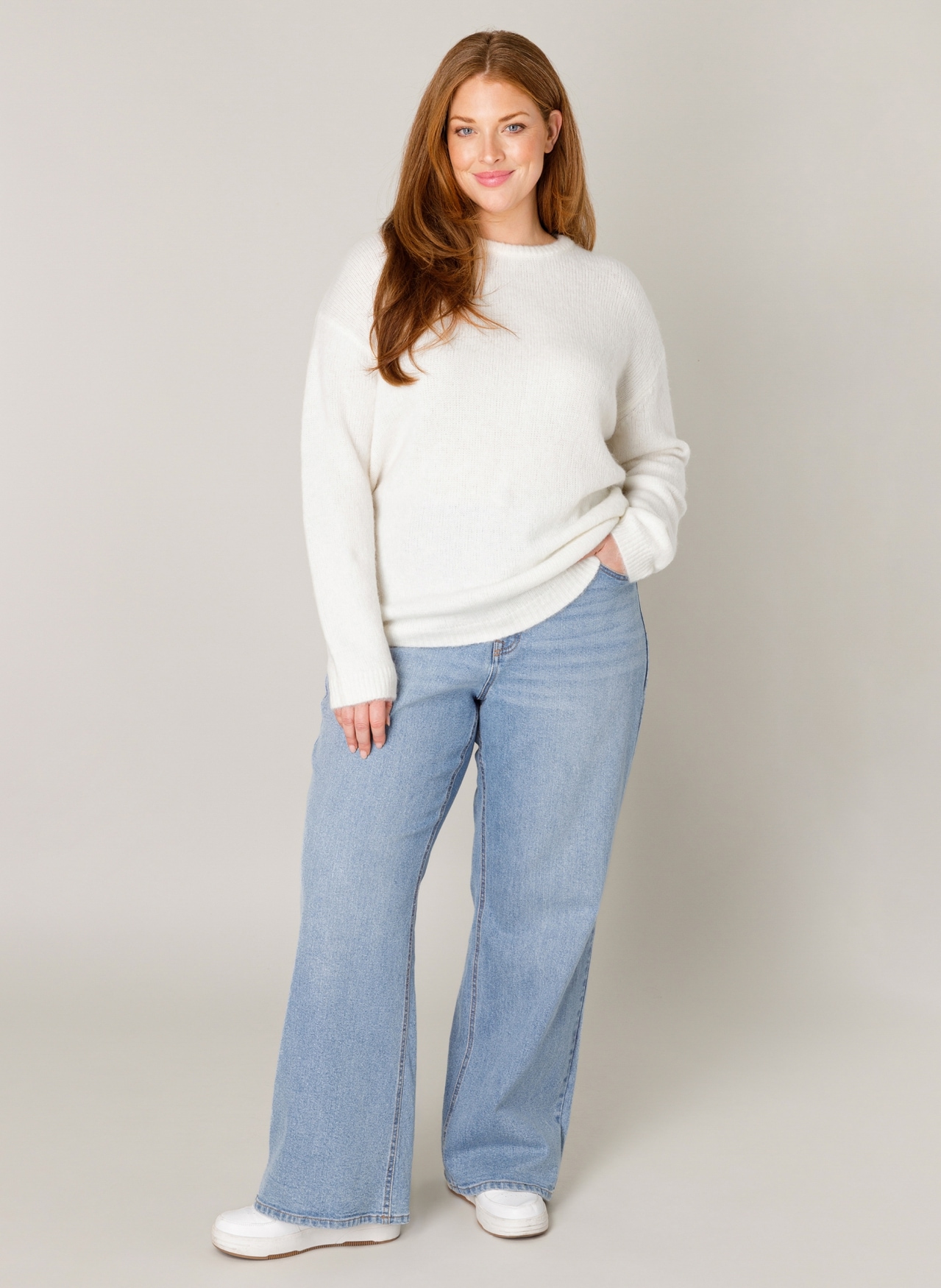 Base Level Curvy Strickpullover »Yanara«, mit Wolle und Elasthan