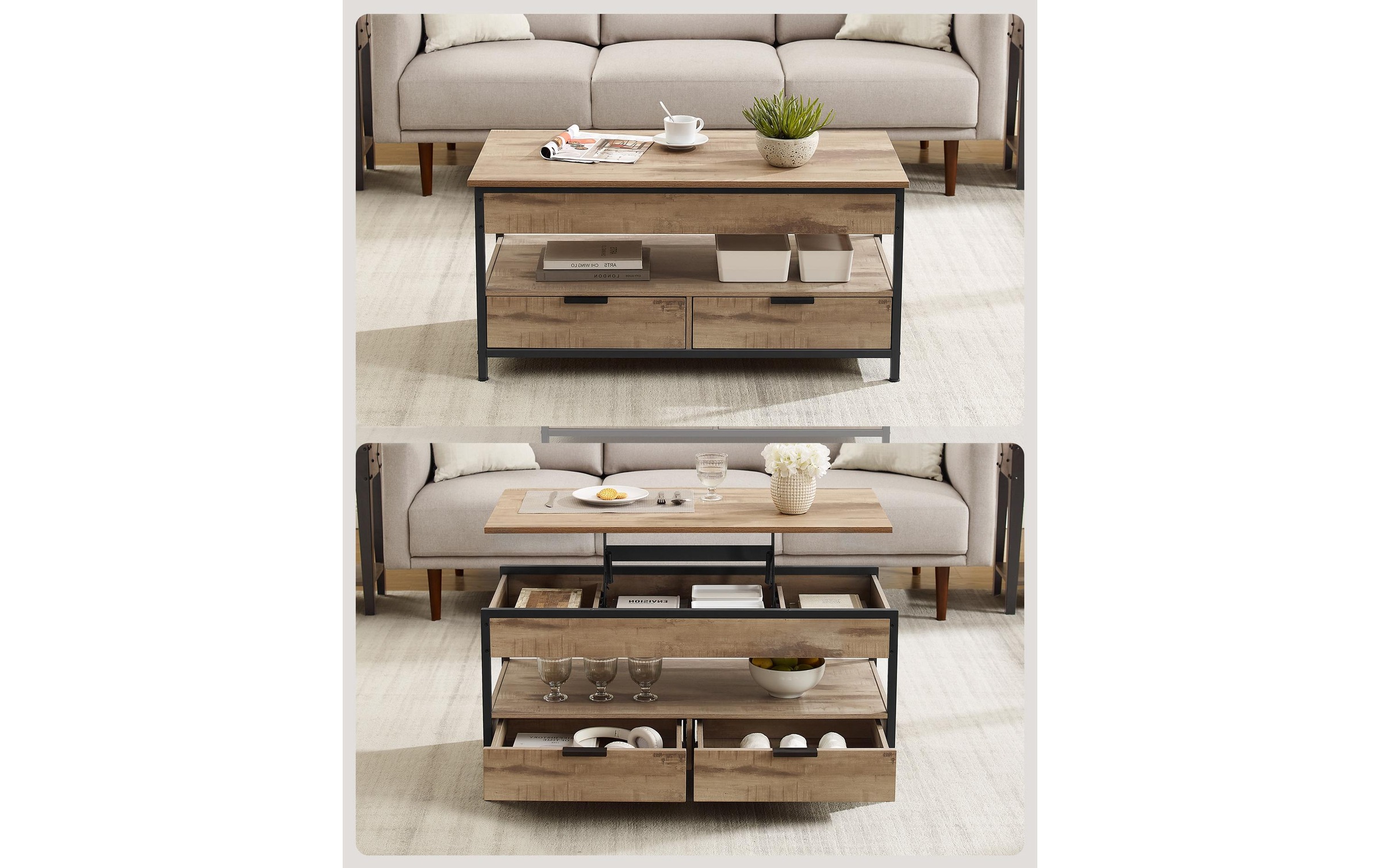 VASAGLE Couchtisch »100 x 48 cm/63 cm«