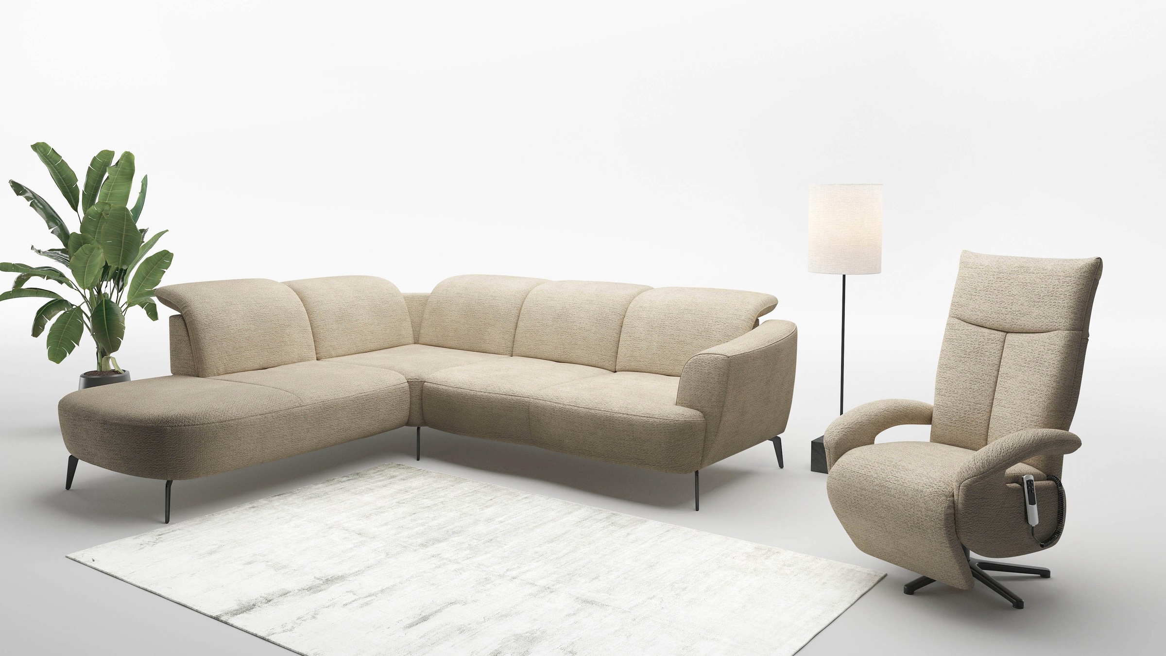 sit&more Ecksofa »Zoe«, ink.Sitztiefenverstellung, wahlweise mit Kopfteilverstellung