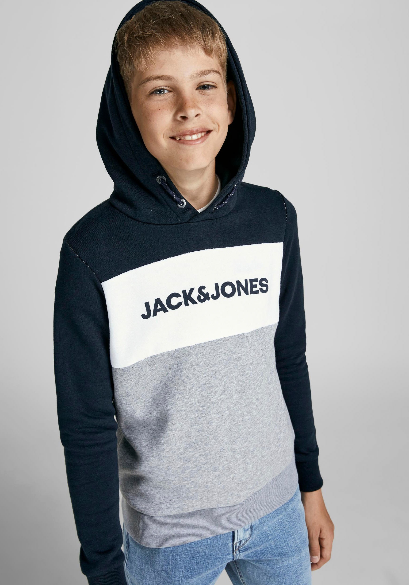 Jack & Jones Junior Kapuzensweatshirt »JJELOGO BLOCKING SWEAT HOOD« kaufen