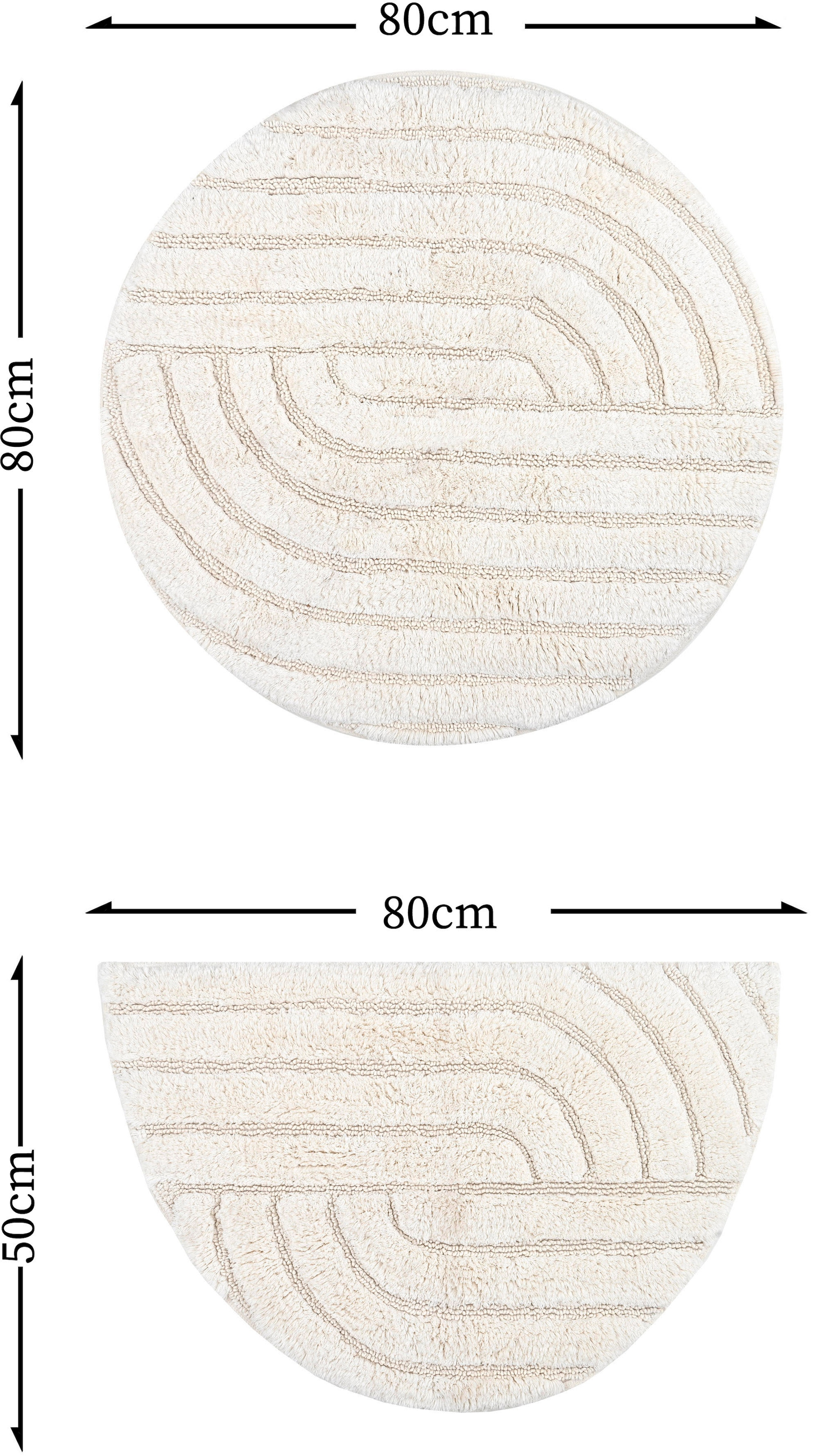 andas Badematte »Marie Streifen, Scandi, Boho, modernes Muster«, Höhe 13 mm, rutschhemmend beschichtet, fussbodenheizungsgeeignet-strapazierfähig, Hoch-Tief-Struktur, 100% Baumwolle