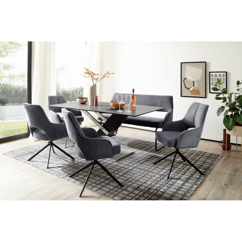 MCA furniture Polsterbank »Bangor«, Sitzbank frei im Raum stellbar,Stoffbezug, Breite 175 cm