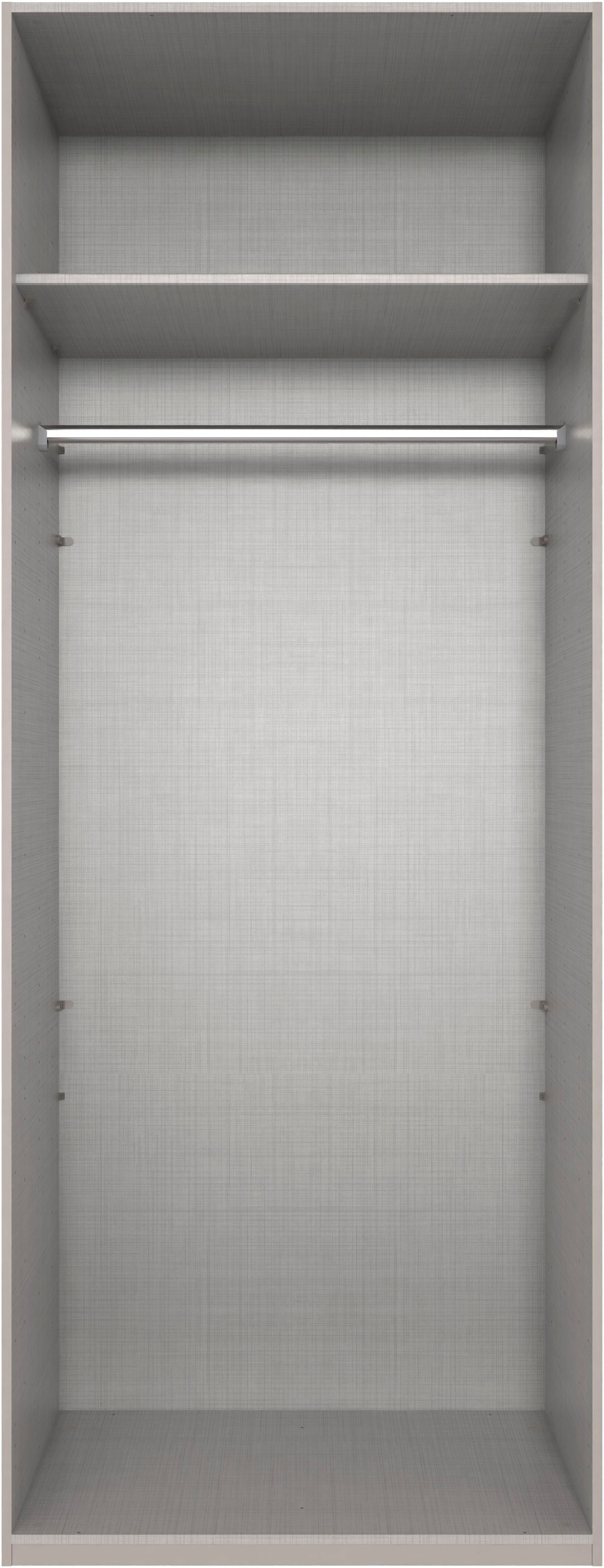 Wimex Kleiderschrank »Mugano,in 8 Breiten,3 Höhen,2 Tiefen, viele Farben, Made in Germany«, (in Basic oder Premium Ausstattung mit 2 weiteren Einlegeböden), mit langen oder kurzen Griffen aus Metall, mit oder ohne Spiegel