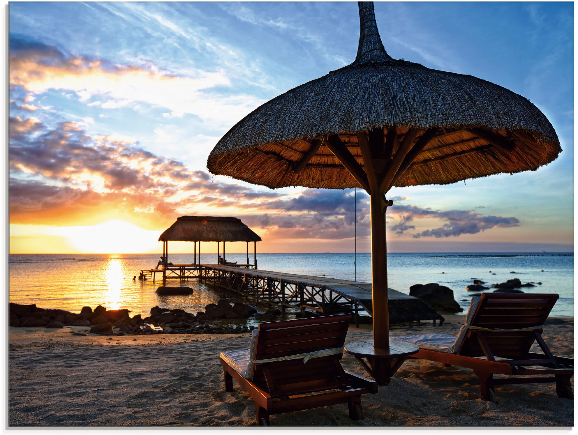 auf kaufen »Sonnenuntergang Artland Glasbild -untergang, Grössen Mauritius«, Jelmoli-Versand (1 St.), in online | & Sonnenaufgang verschiedenen