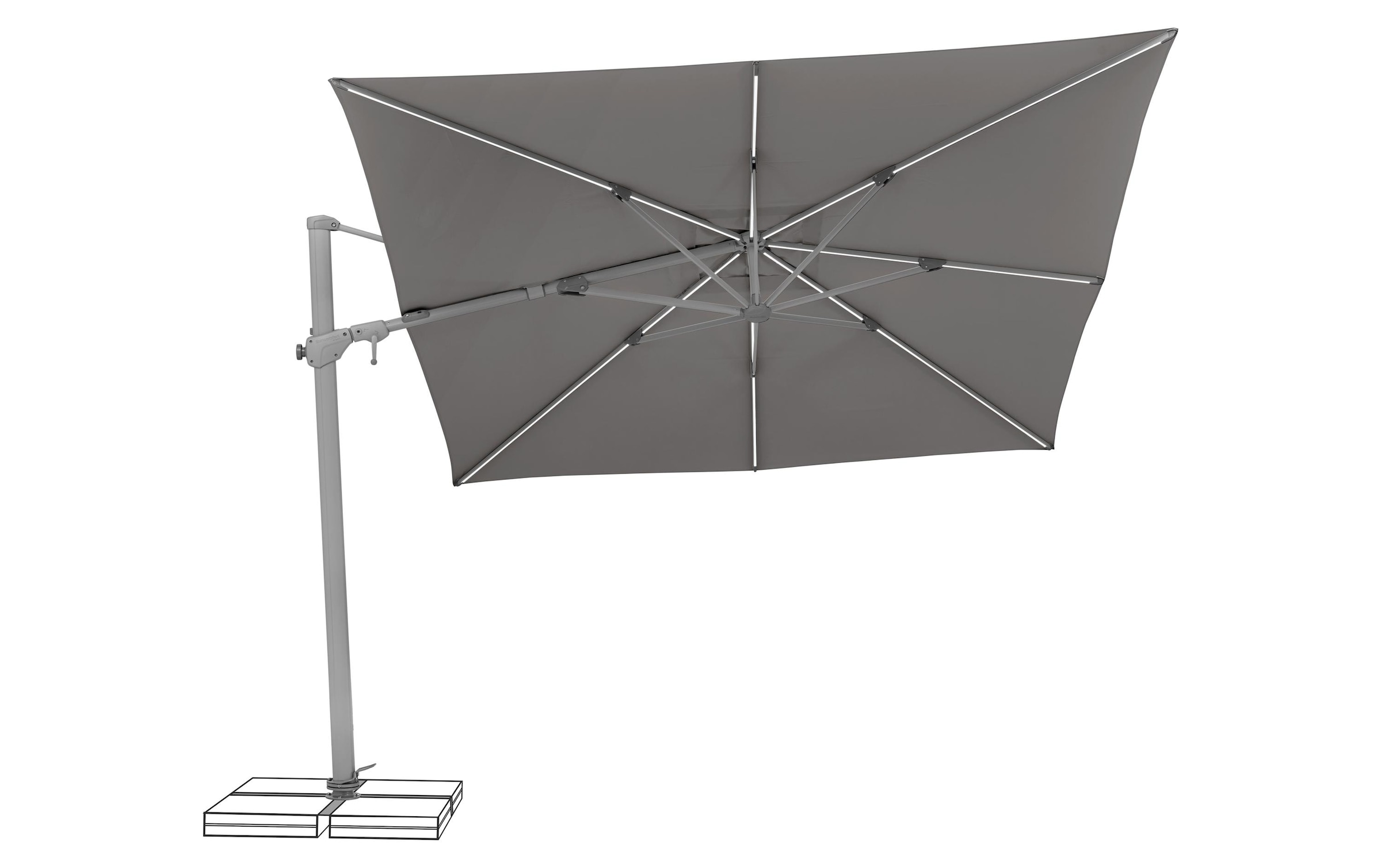 Sonnenschirm »Suncomfort by Glatz Varioflex Solar LED, 300 x 300 cm«