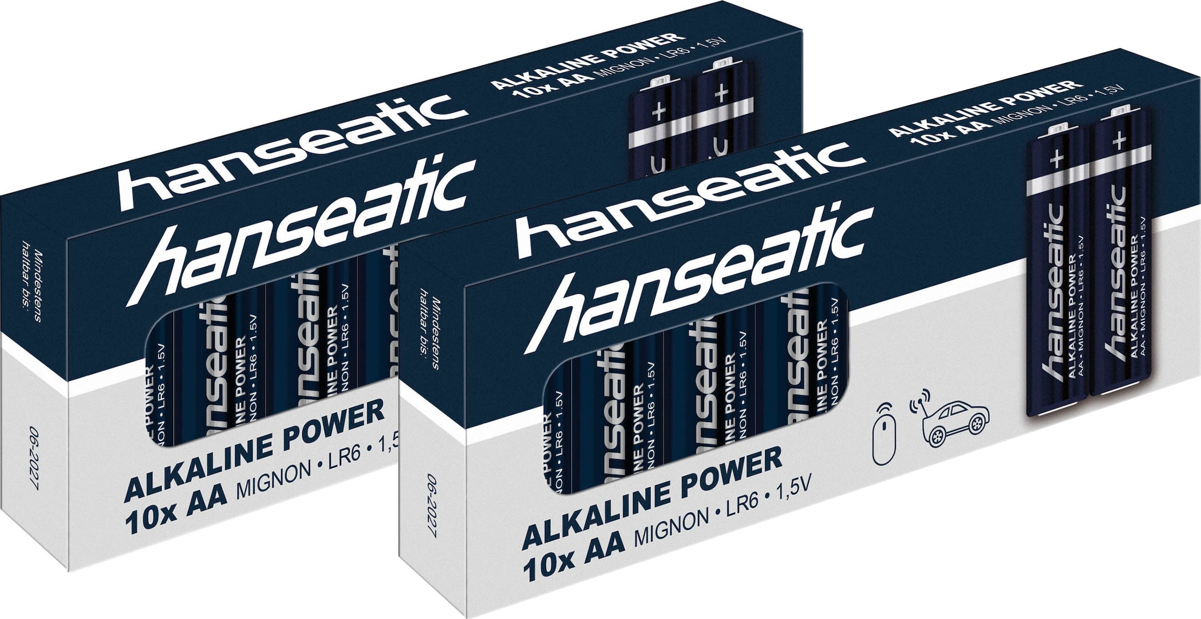 Hanseatic Batterie »20er Pack Alkaline Power, AA Mignon«, LR06, (Packung, 20 St.), bis zu 5 Jahren Lagerfähigkeit
