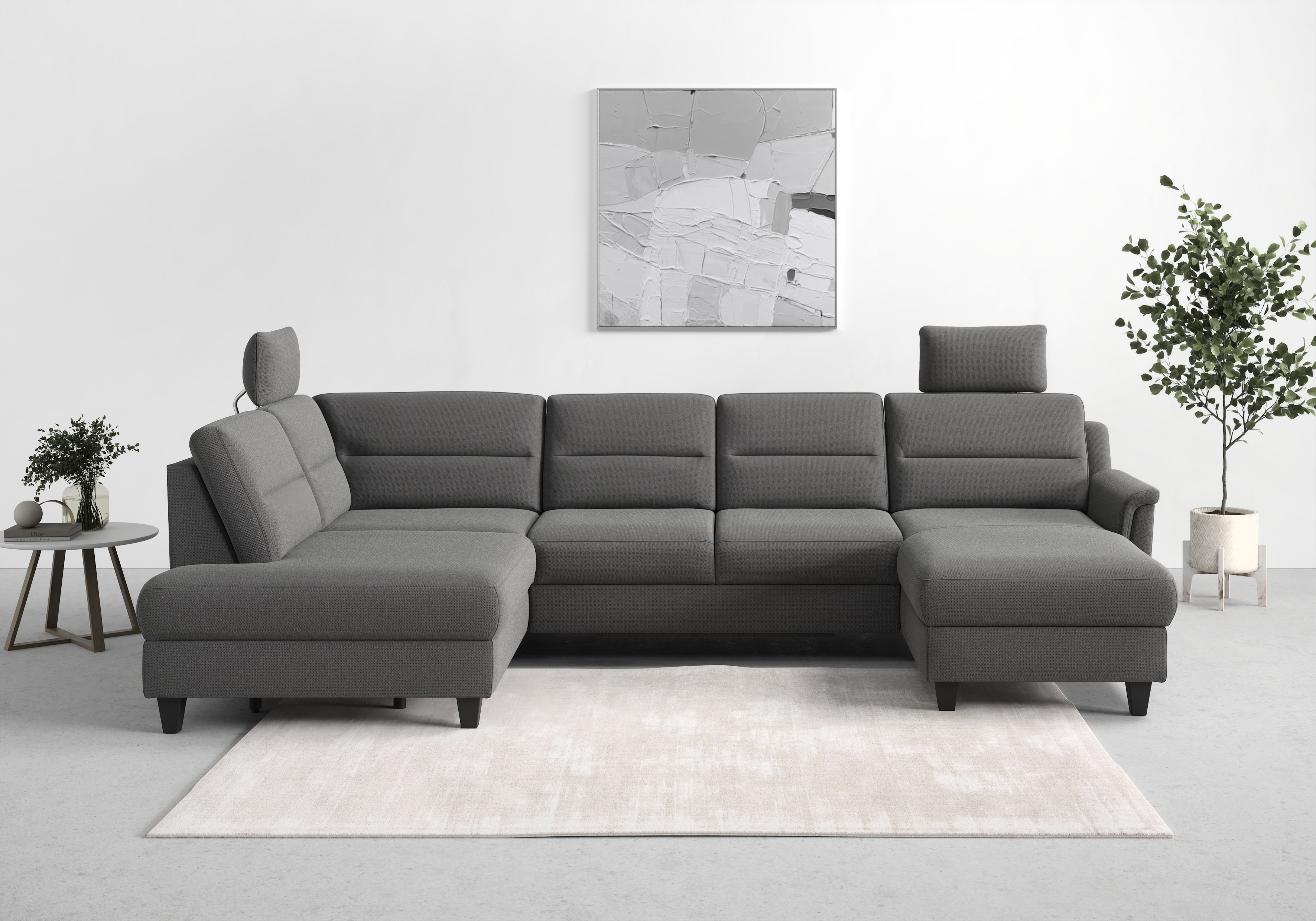 sit&more Wohnlandschaft "Farö U-Form" inklusive Federkern, wahlweise mit Bettfunktion und Bettkasten