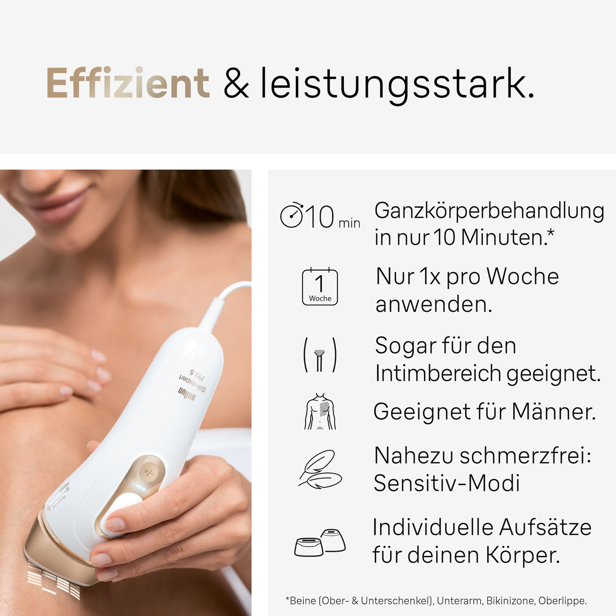 Braun IPL-Haarentferner »Silk·expert Pro 5 PL5382«, pro Minute bis zu 125 Lichtimpulse, 4 Aufsätze, Venus Rasierer, Aufbewahrungstasche
