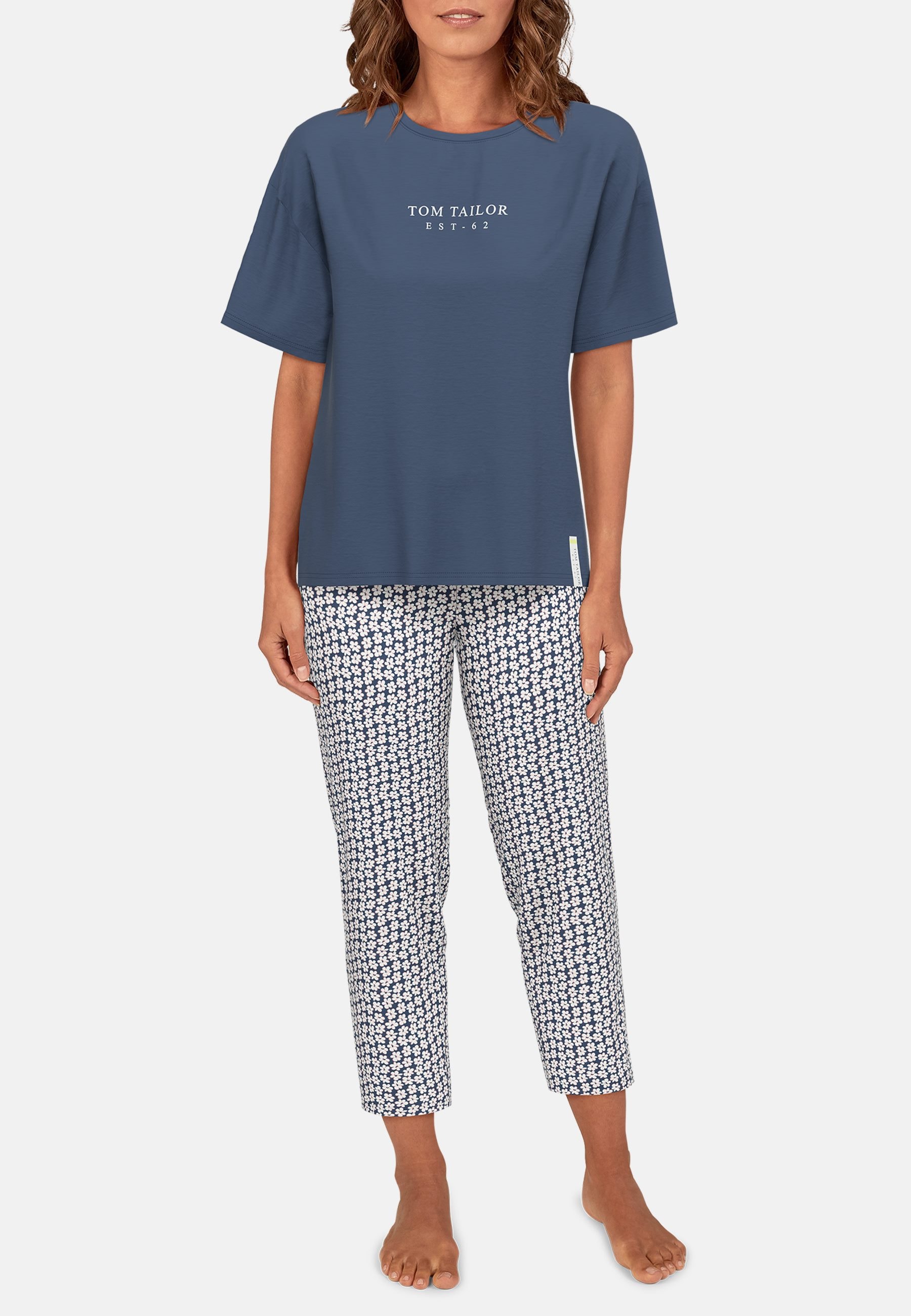 TOM TAILOR Capri-Pyjama »Westport«, (2 tlg.), Hose mit Blümchenprint