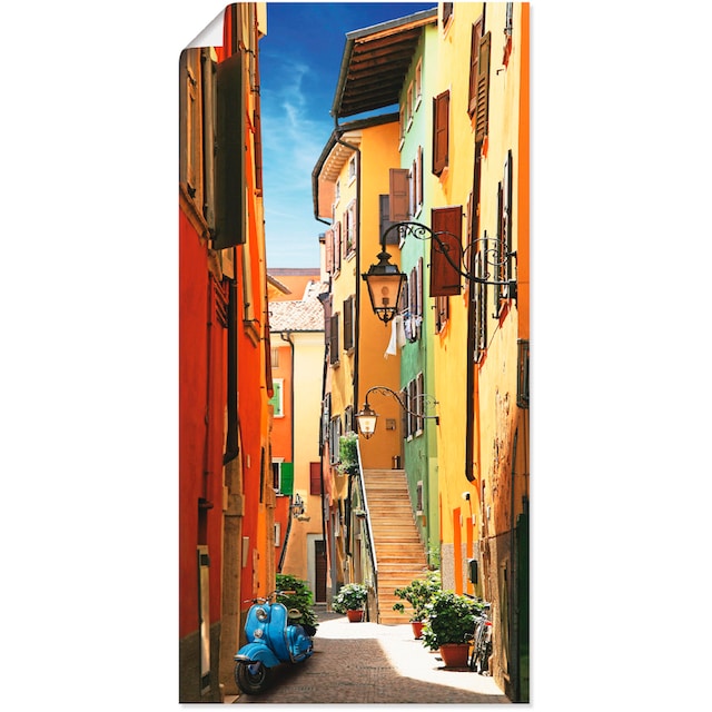 Artland Wandbild »Altstadtgasse Riva del Garda«, Architektonische Elemente,  (1 St.), als Leinwandbild, Poster, Wandaufkleber in verschied. Grössen  online shoppen | Jelmoli-Versand