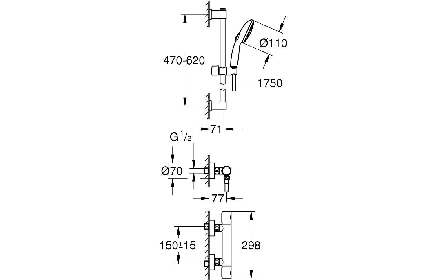 Grohe Duscharmatur »Precision Get, 600 mm«