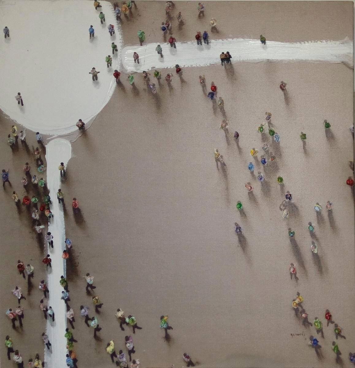 ❤ Kayoom Ölbild »Menschengruppe«, 100cm im Jelmoli-Online ordern x 100cm Shop