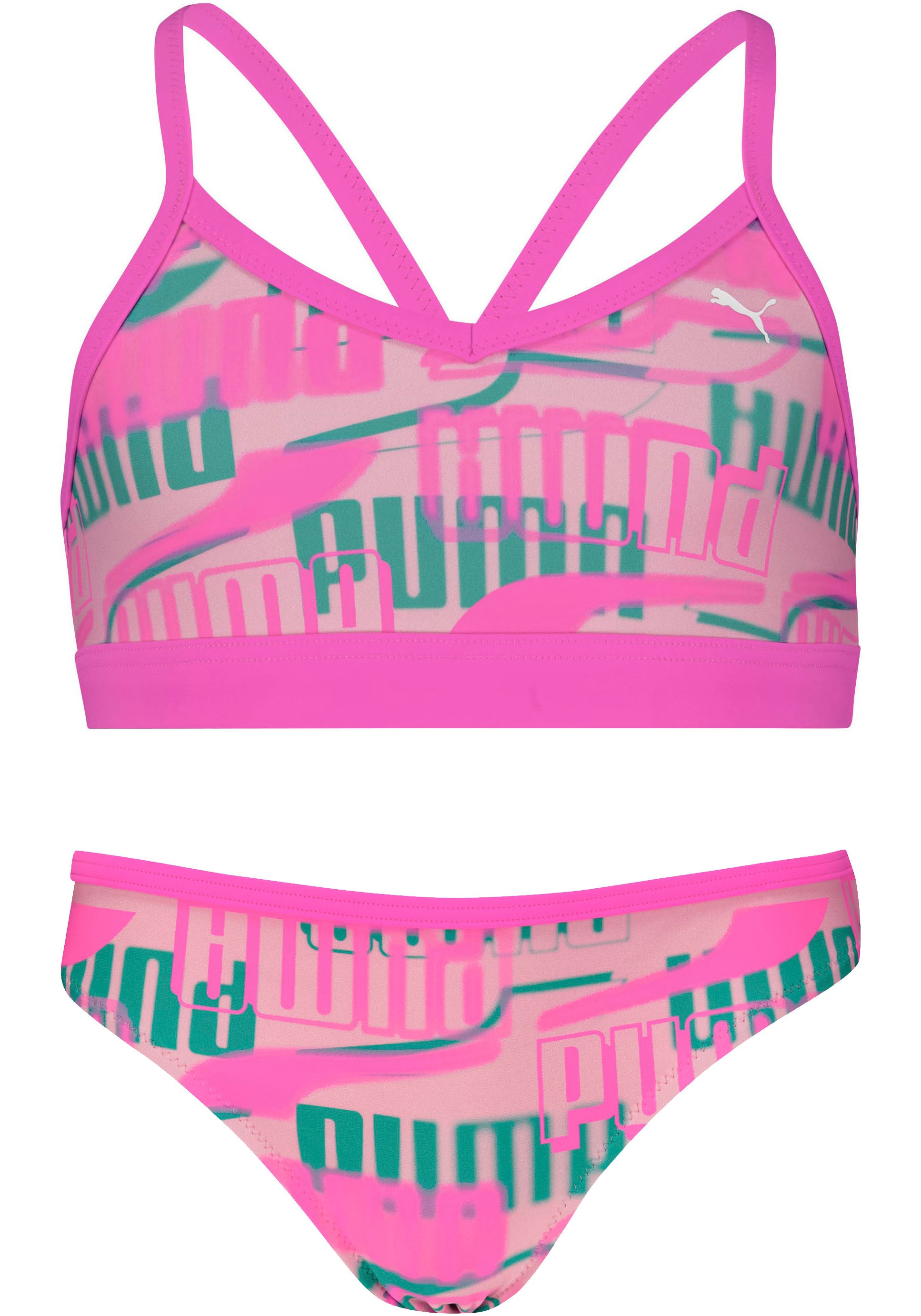 PUMA Bustier-Bikini Set, 2 Stk. mit allover Logoprint