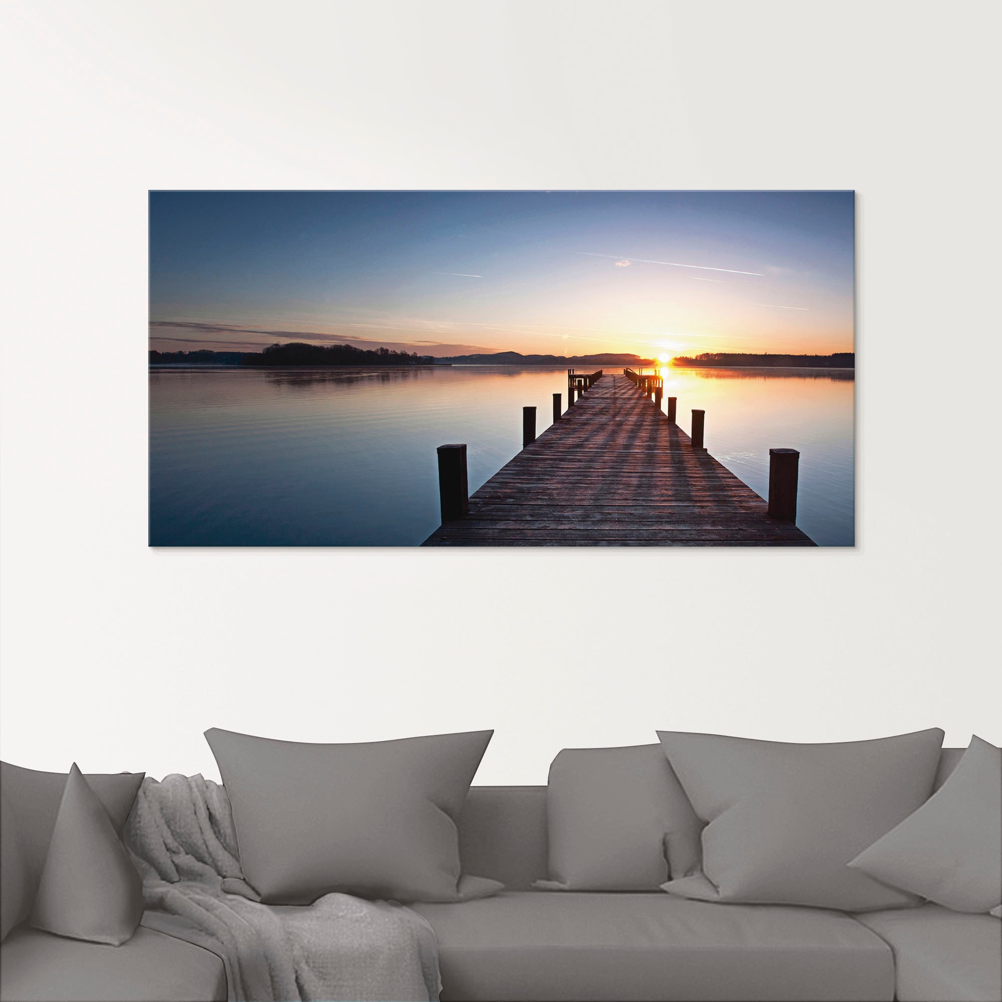 Artland Glasbild »Sonnenstrahlen - Sonnenuntergang«, Gewässer, (1 St.), in verschiedenen Grössen