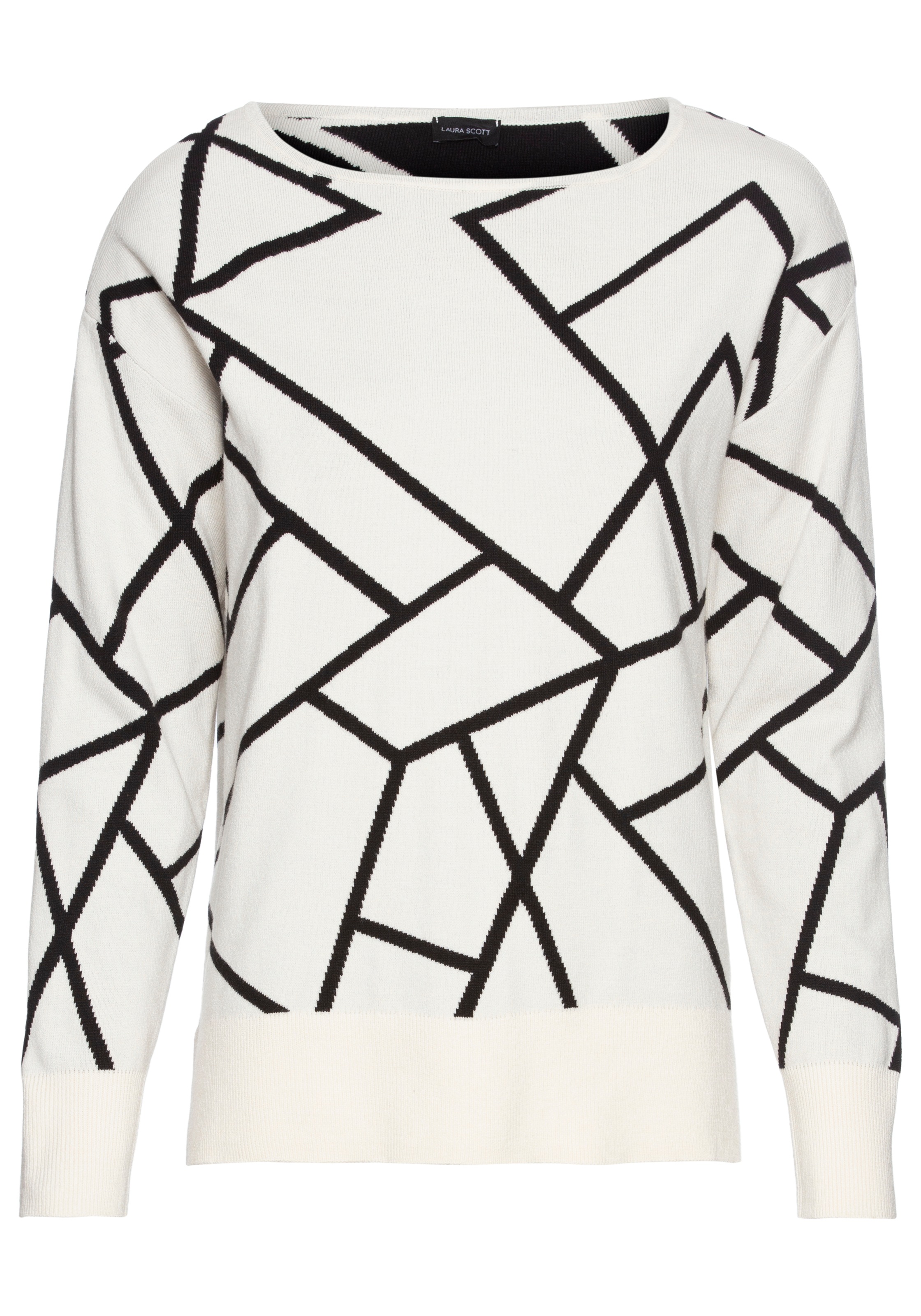 Laura Scott Jacquardpullover, mit Rundhalsausschnitt