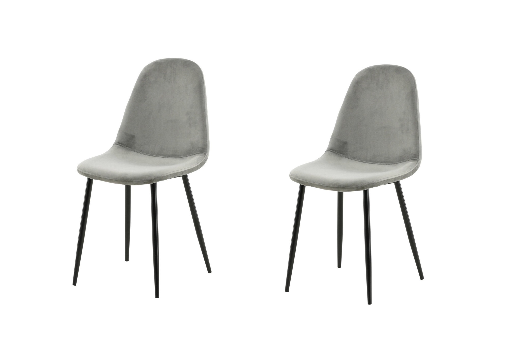 VENTURE DESIGN Polar Esszimmerstuhl - grauer Samt und schwarzes Metall