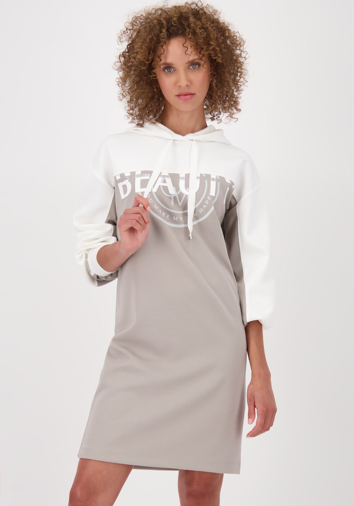 Monari Minikleid »Kleid Colorblock Sweat« Ohne Taschen mit Kapuze, regular fit, colorblocking