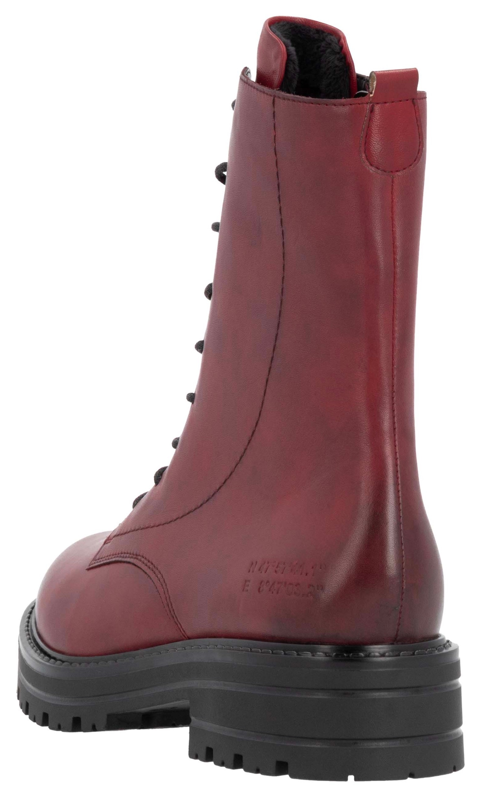 Remonte Schnürstiefelette, Blockabsatz, Schnürboots, Chunky Boots mit Kontrast-Rahmennaht