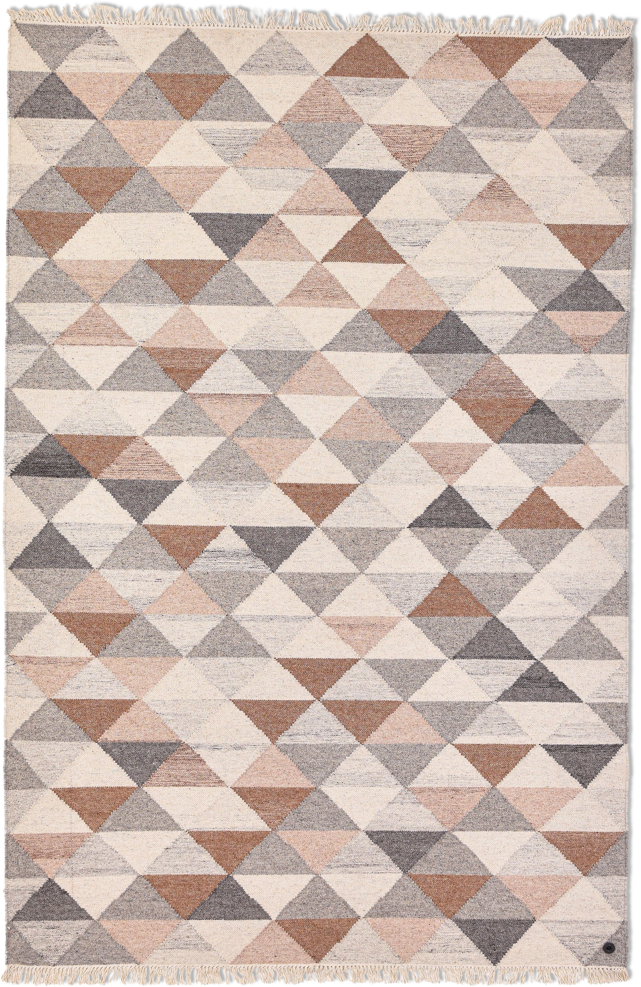 TOM TAILOR HOME Teppich »Triangle Kelim«, rechteckig, 5 mm Höhe, handgewebt, mit Fransen, Boho-Style