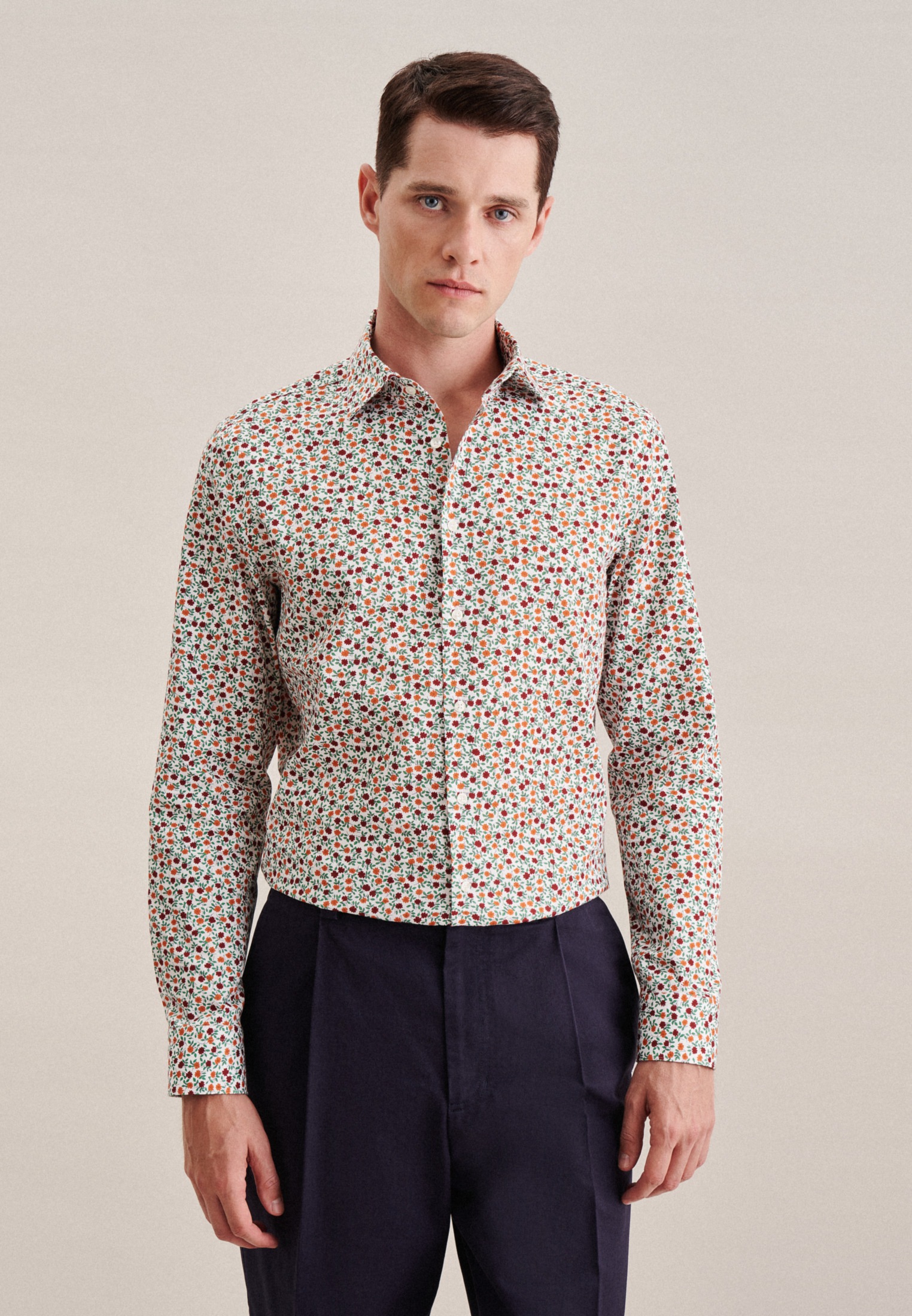 seidensticker Businesshemd »Slim« Slim 1/1 Kentkragen Floral