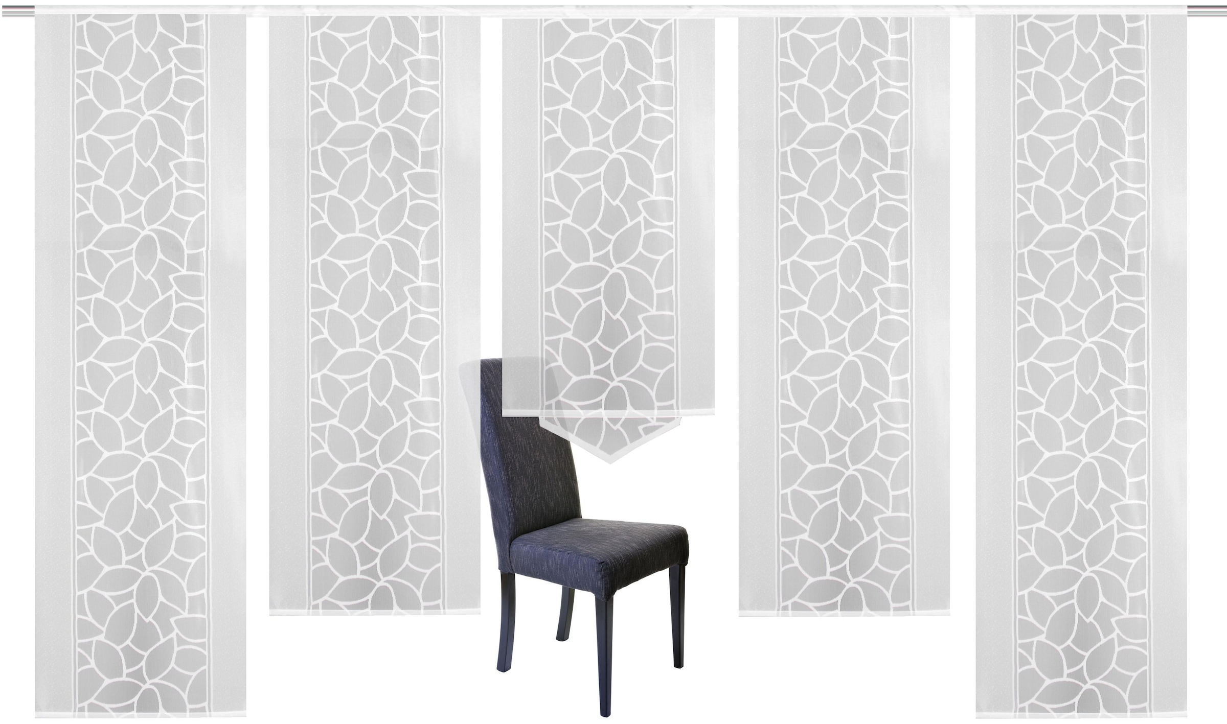 HOME WOHNIDEEN Schiebegardine »JENNA«, (5 St.), Schiebevorhang Jacquard Set, HxB: 245x57