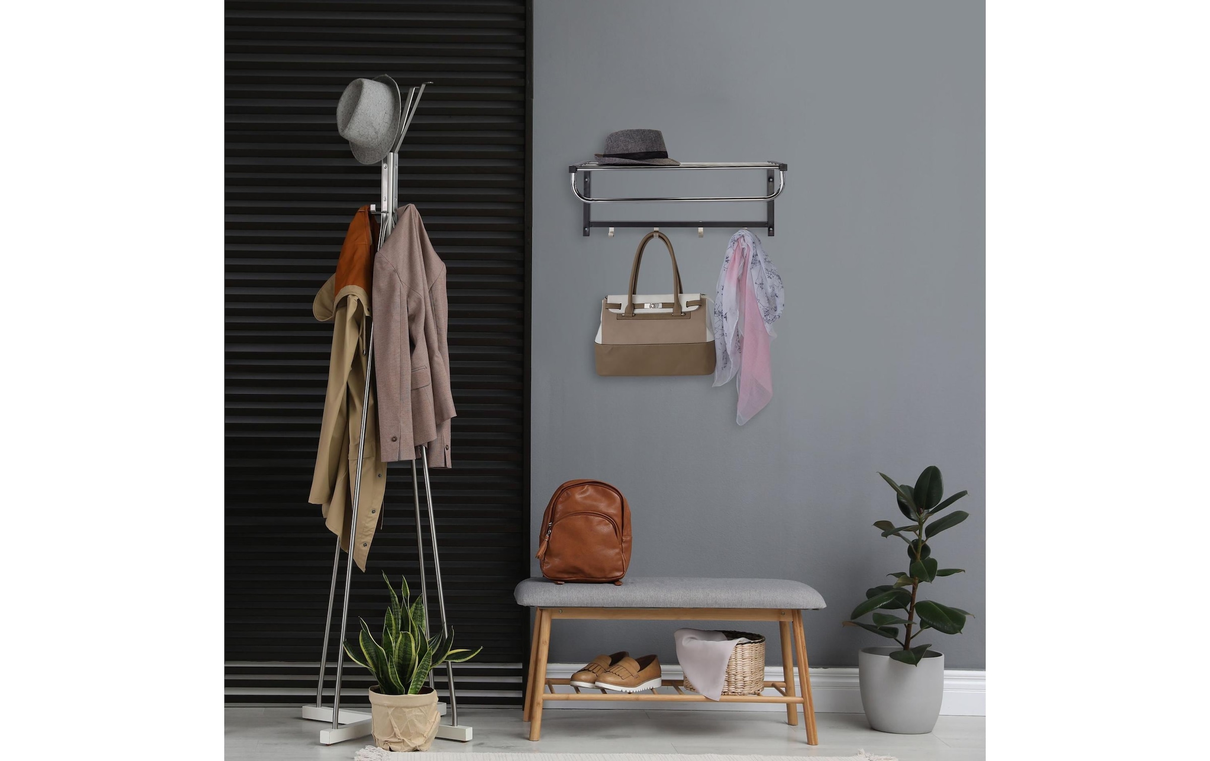 relaxdays Garderobenleiste »Garderobenleiste mit Abla«
