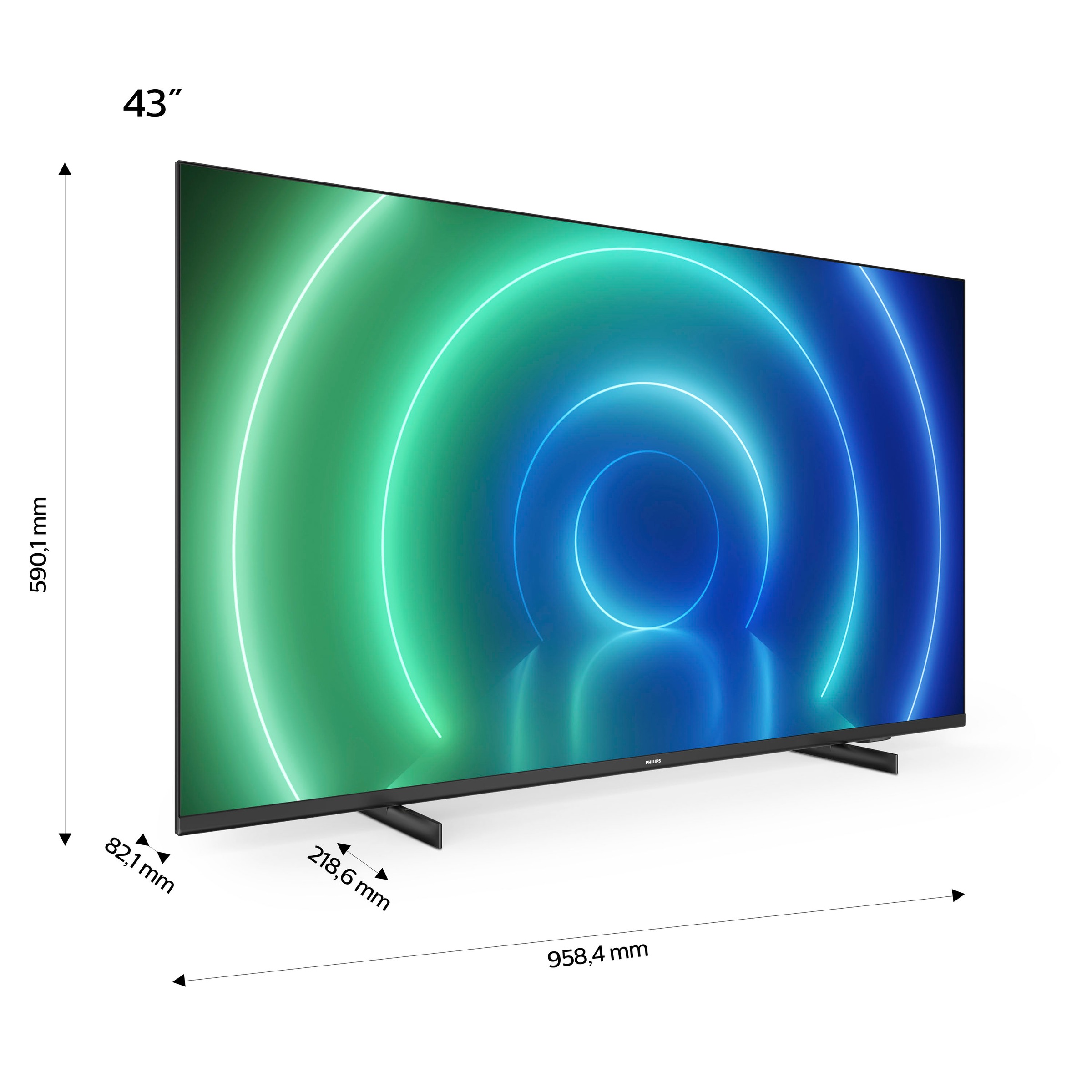 Philips LED-Fernseher, 108 cm/43 Zoll, 4K Ultra HD, Smart-TV, HDR10+ kompatibel, 60 Hz, Dolby Vision & Atmos, Smart TV, Triple Tuner