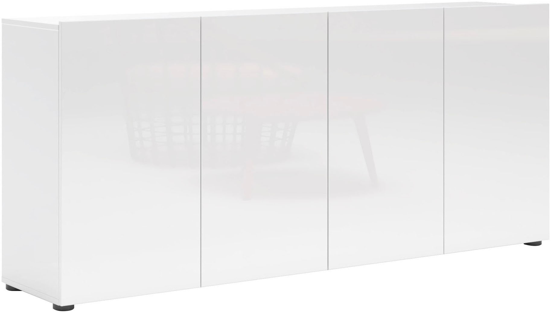 INOSIGN Sideboard »Mister«, Kommode mit 4 Türen, komplett Hochglanz lackiert, Breite 180cm