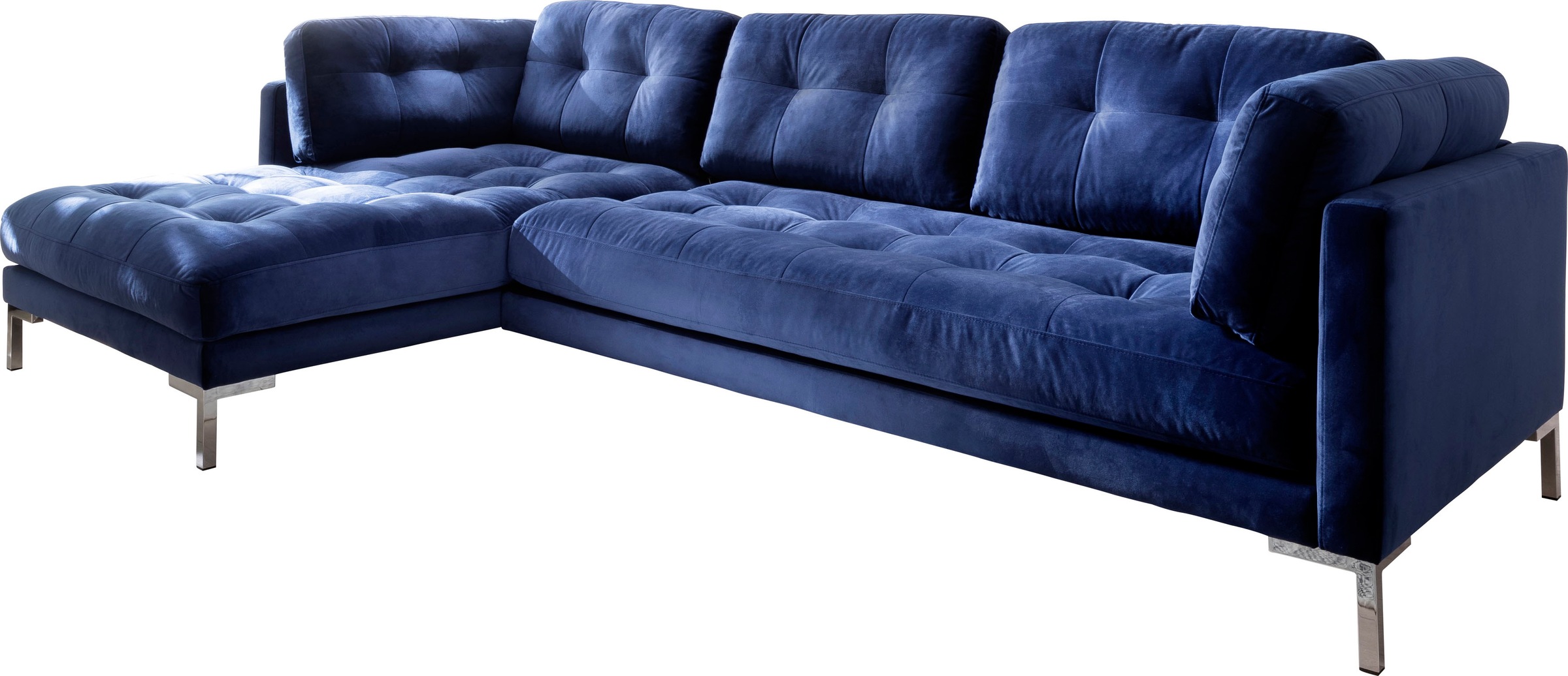 Trends by HG Ecksofa »Landau L-Form«, in Cord-Stoff mit Metallfuss