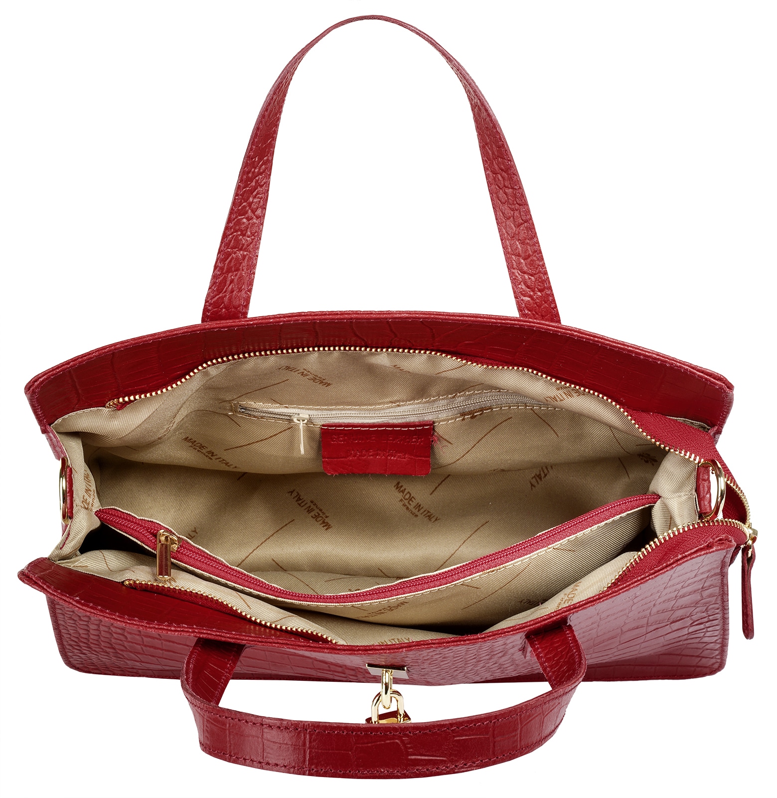 Cluty Henkeltasche, echt Leder, Made in Italy