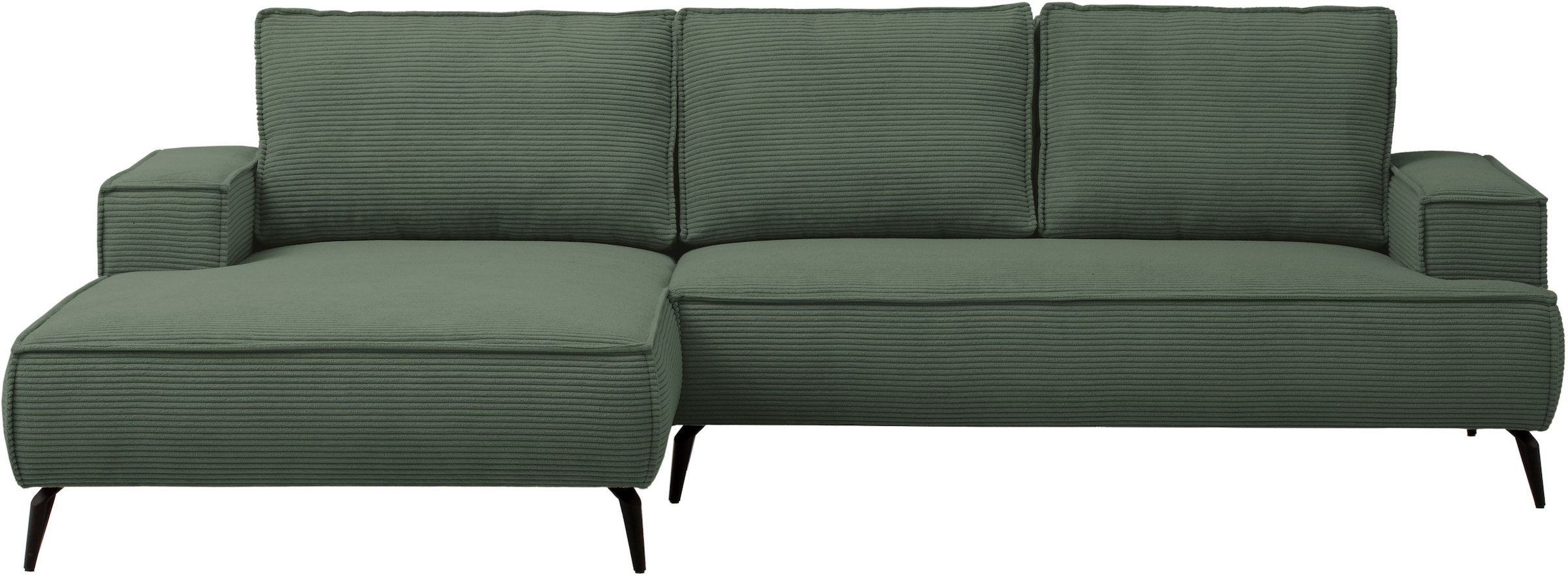 andas Ecksofa »TVINNU, L-Form in Cord, Sofa«, wahlweise Recamiere rechts/links, schwarze Füsse, bequemer Sitzkomfort