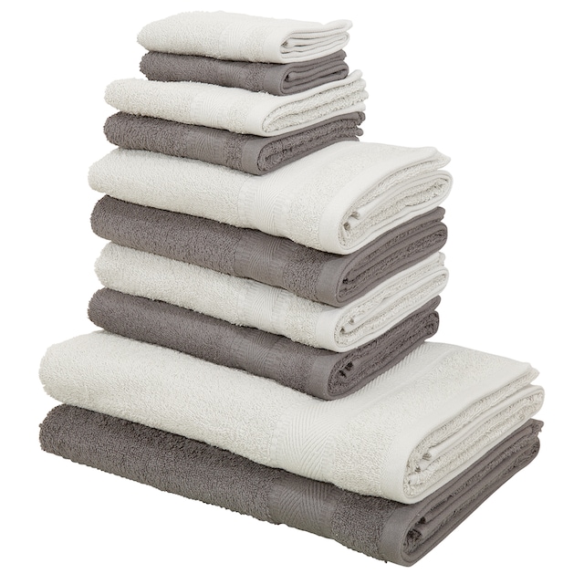 my home Handtuch Set »Afri«, Set, 10 tlg., Walkfrottee, zweifarbig,  Handtücher aus 100% Baumwolle, weich, mit Bordüre online kaufen |  Jelmoli-Versand
