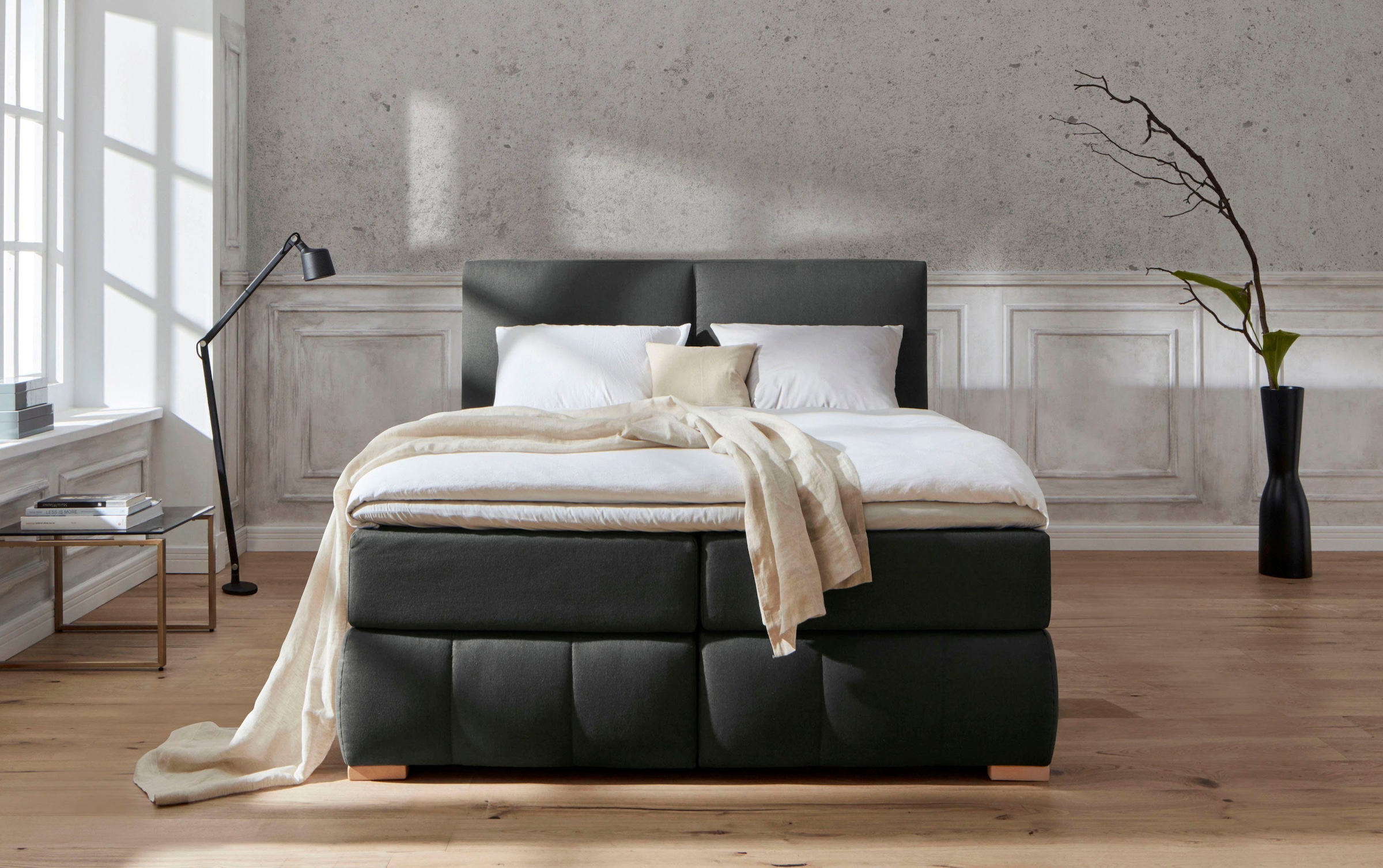 Guido Maria Kretschmer Home&Living Boxspringbett »Wehma«, inkl. Topper in 3 verschiedenen Matratzen, auch in Samtstoff