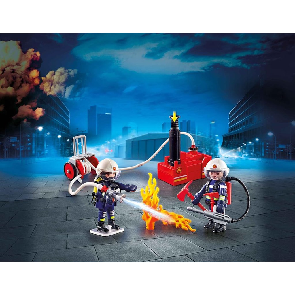Playmobil® Konstruktions-Spielset »Feuerwehrmänner mit Löschpumpe (9468), City Action«