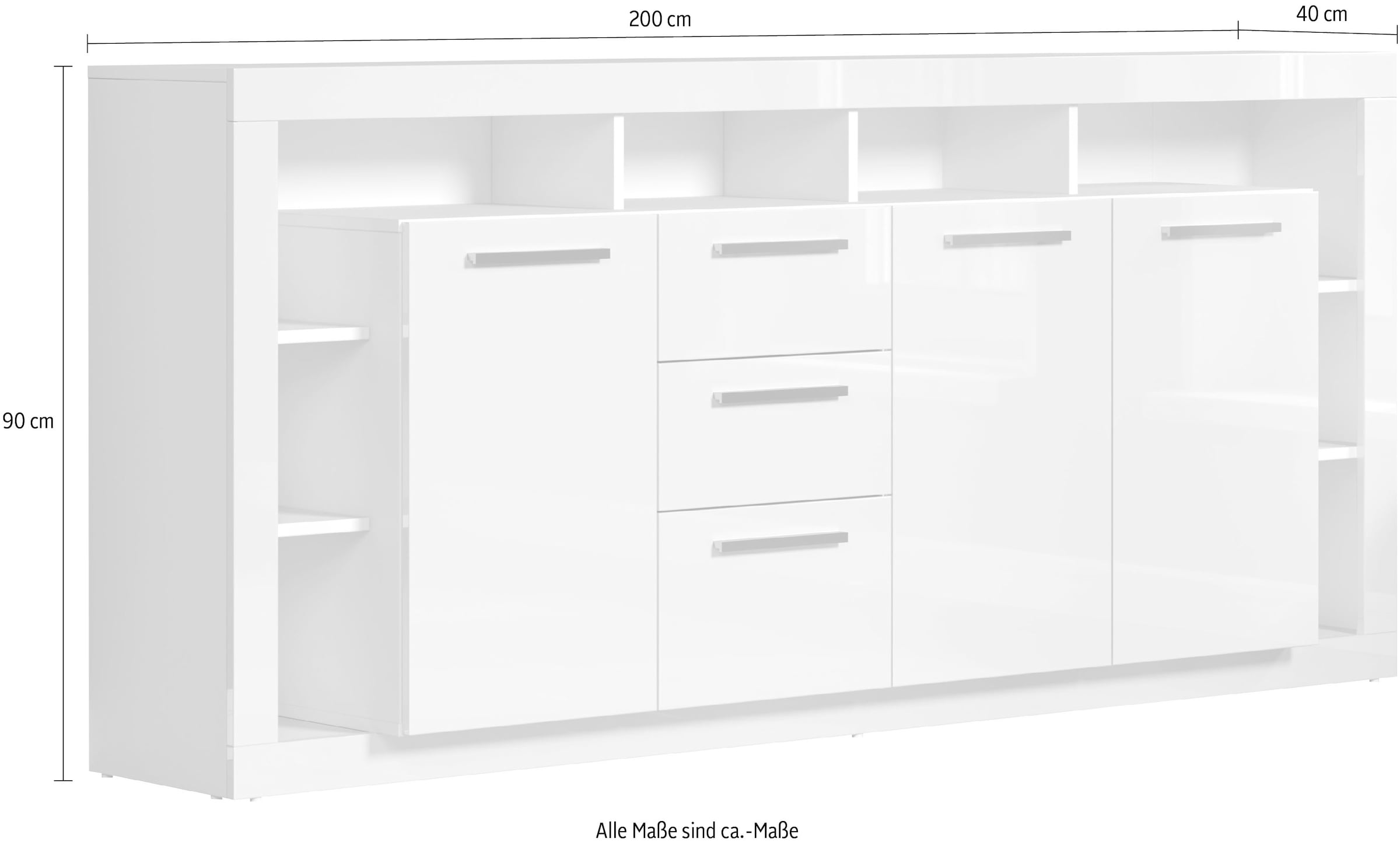INOSIGN Sideboard »Gwendolyn«, moderner, grosser Wohnzimmerschrank online  kaufen | Jelmoli-Versand