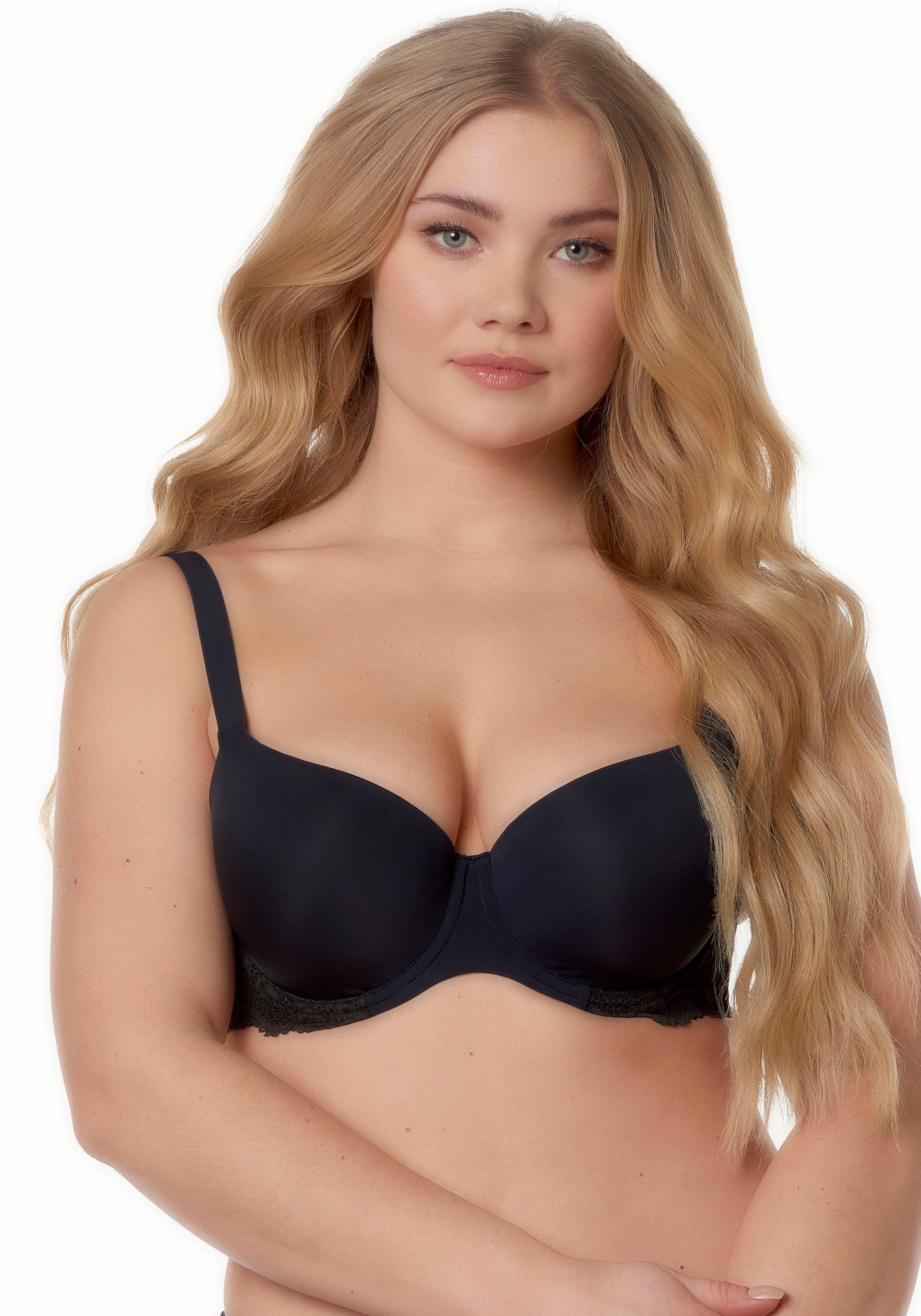 After Eden D-cup & up T-Shirt-BH "LIV" verstellbare Träger, mit Schale, mit Bügel, mit Spitze, feminin