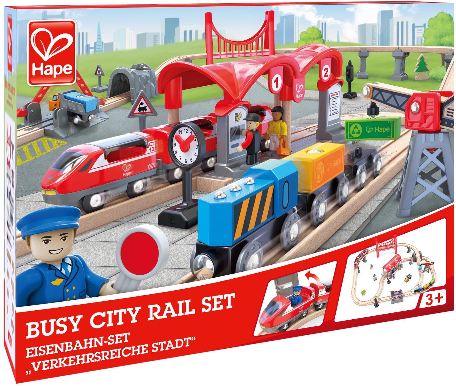 Hape Spielzeugeisenbahn-Gebäude »Eisenbahn-Set - Verkehrsreiche Stadt«