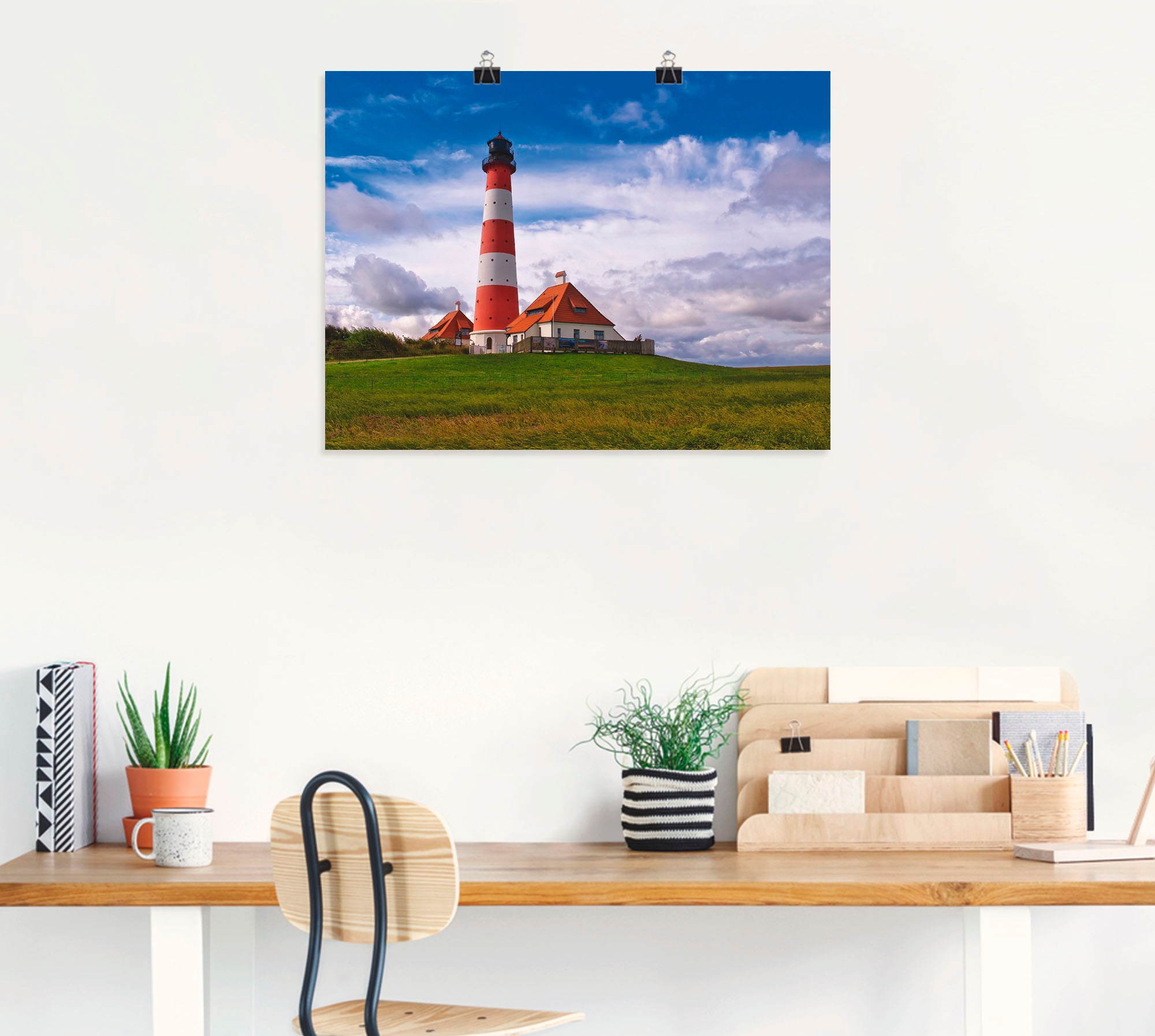 Artland Wandbild »Leuchtturm Westerheversand«, Gebäude, (1 St.), als Leinwandbild, Poster in verschied. Grössen